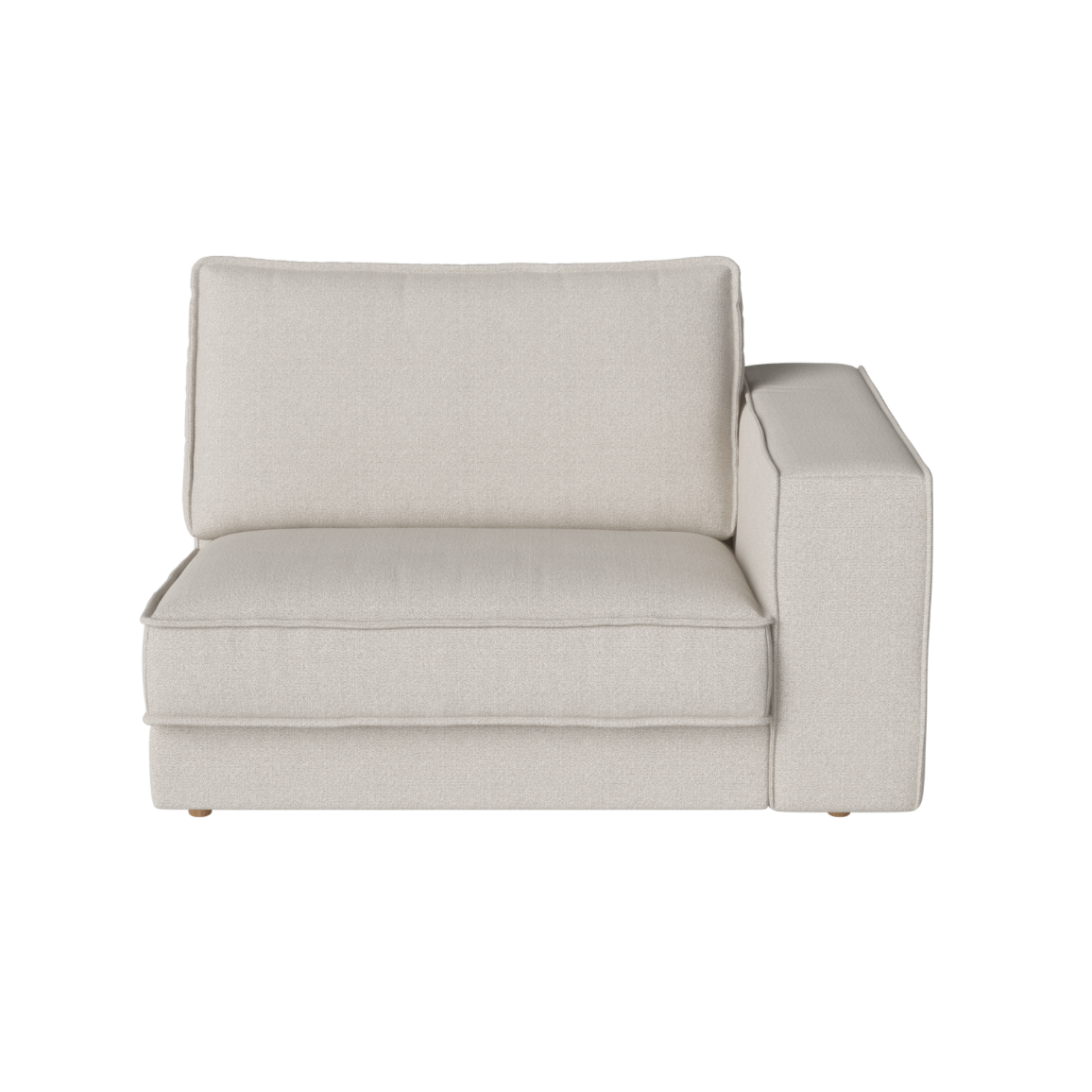Sofa modułowa NOORA - moduł prawostronny z dębową podstawą