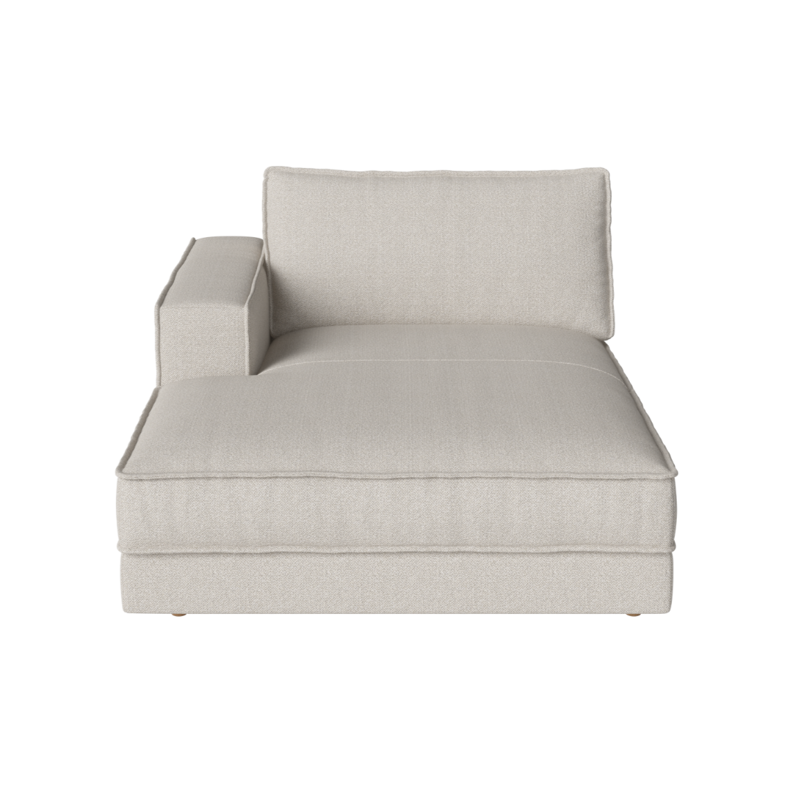 Sofa modułowa NOORA - szezlong lewostronny z dębową podstawą