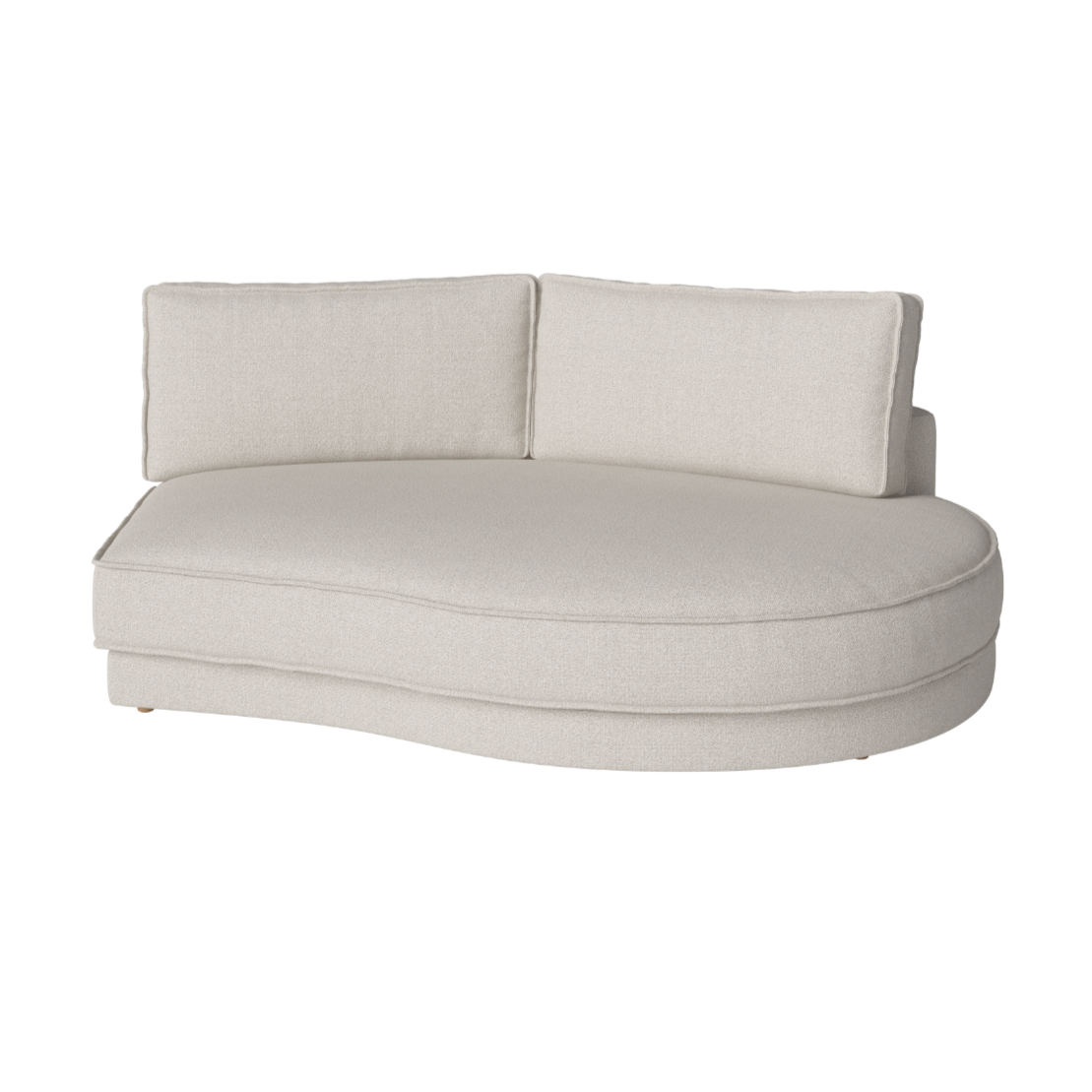 Sofa modułowa NOORA - zaokrąglony moduł prawostronny z ciemną podstawą