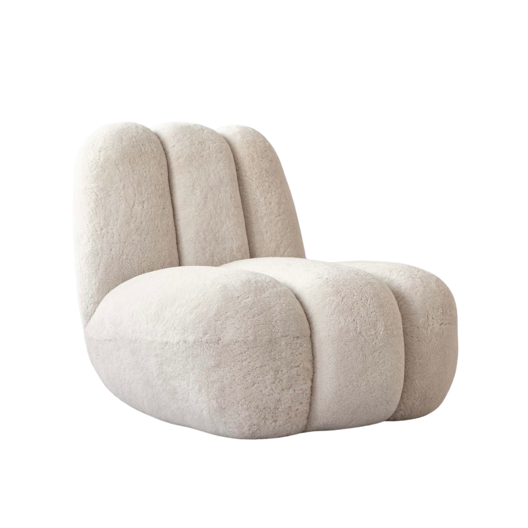 Fotel w tkaninie Sheepskin TOE kremowy