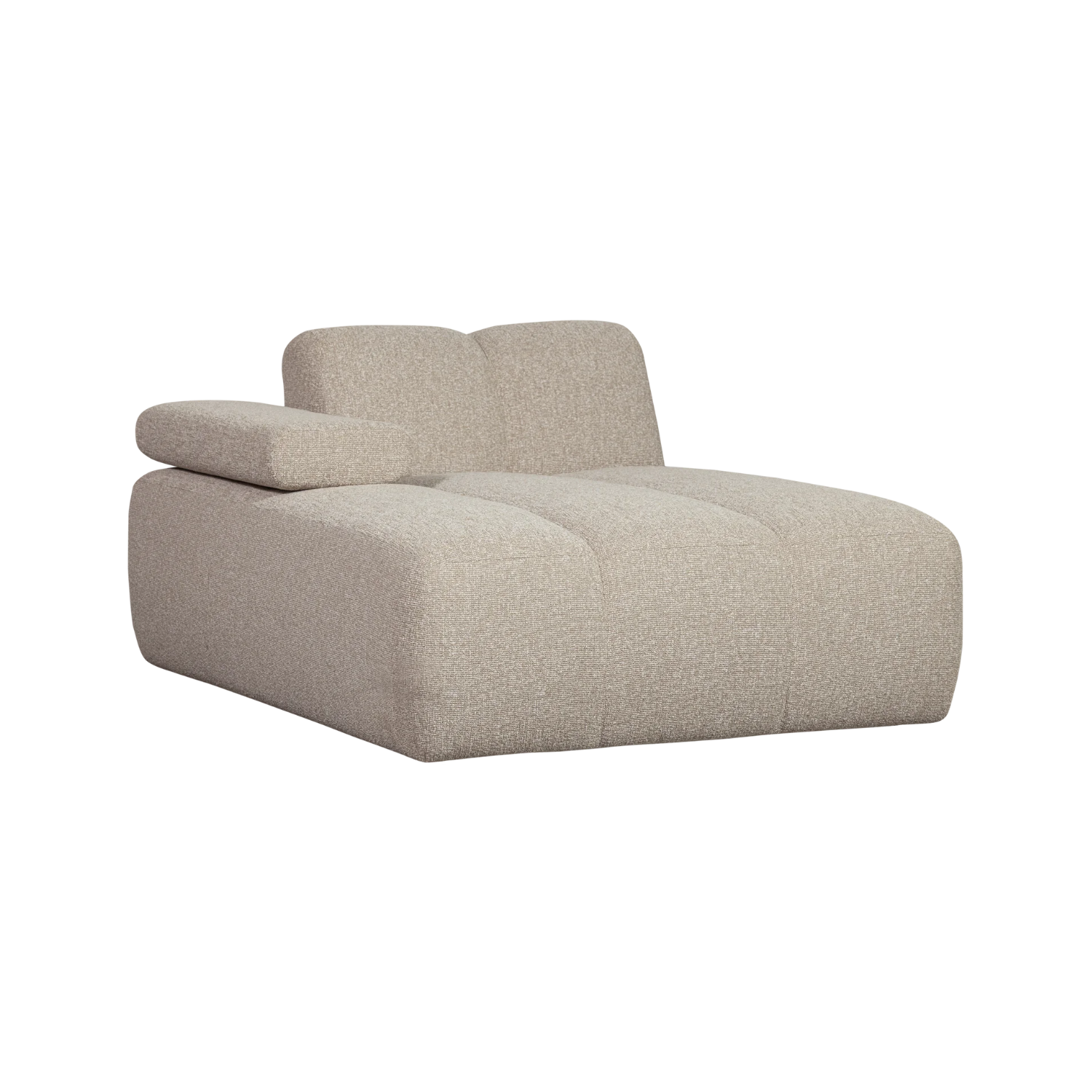 Sofa modułowa MOJO - szezlong lewostronny beżowy melanż bouclé