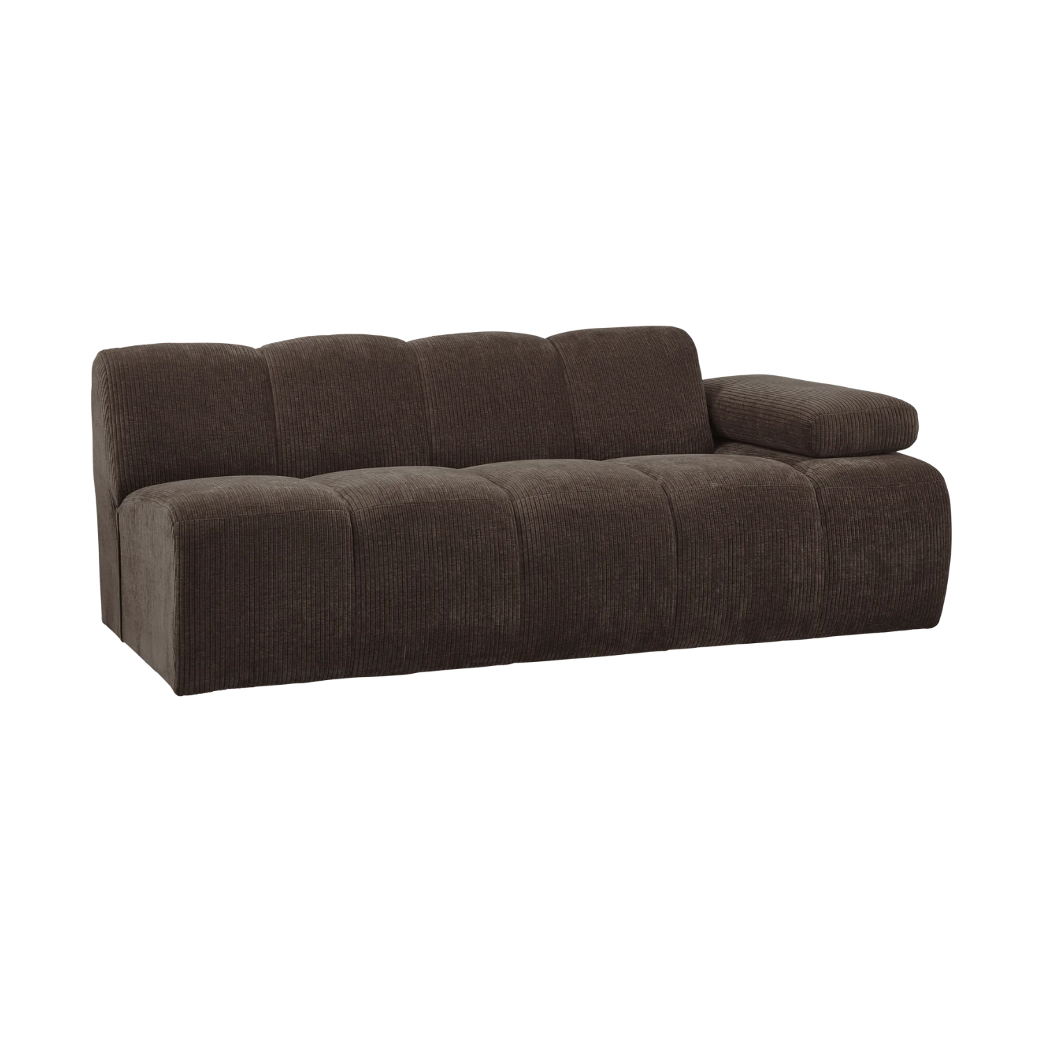 MOJO modular sofa - right-facing 2-seater dark brown corduroy element