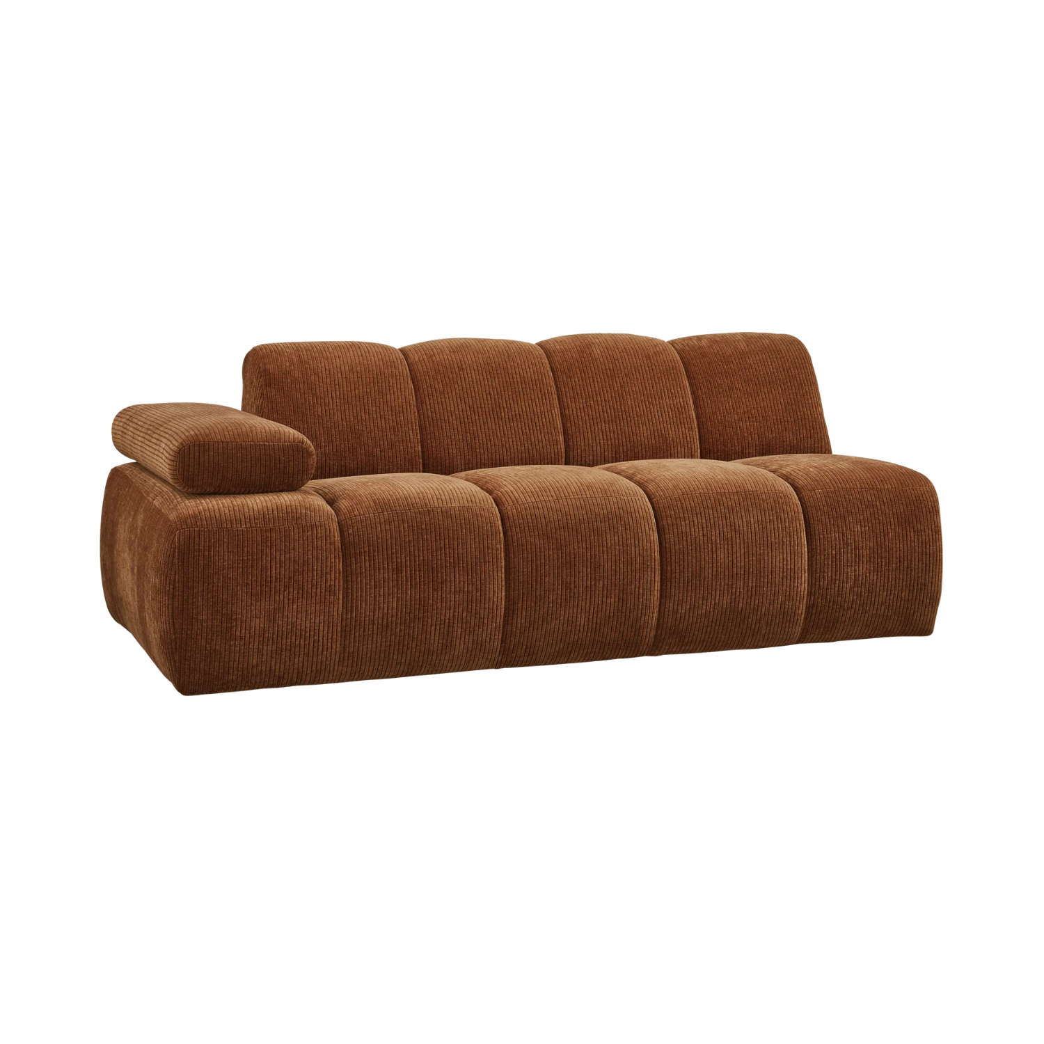 MOJO modular sofa - left-sided 2-seater brown corduroy element