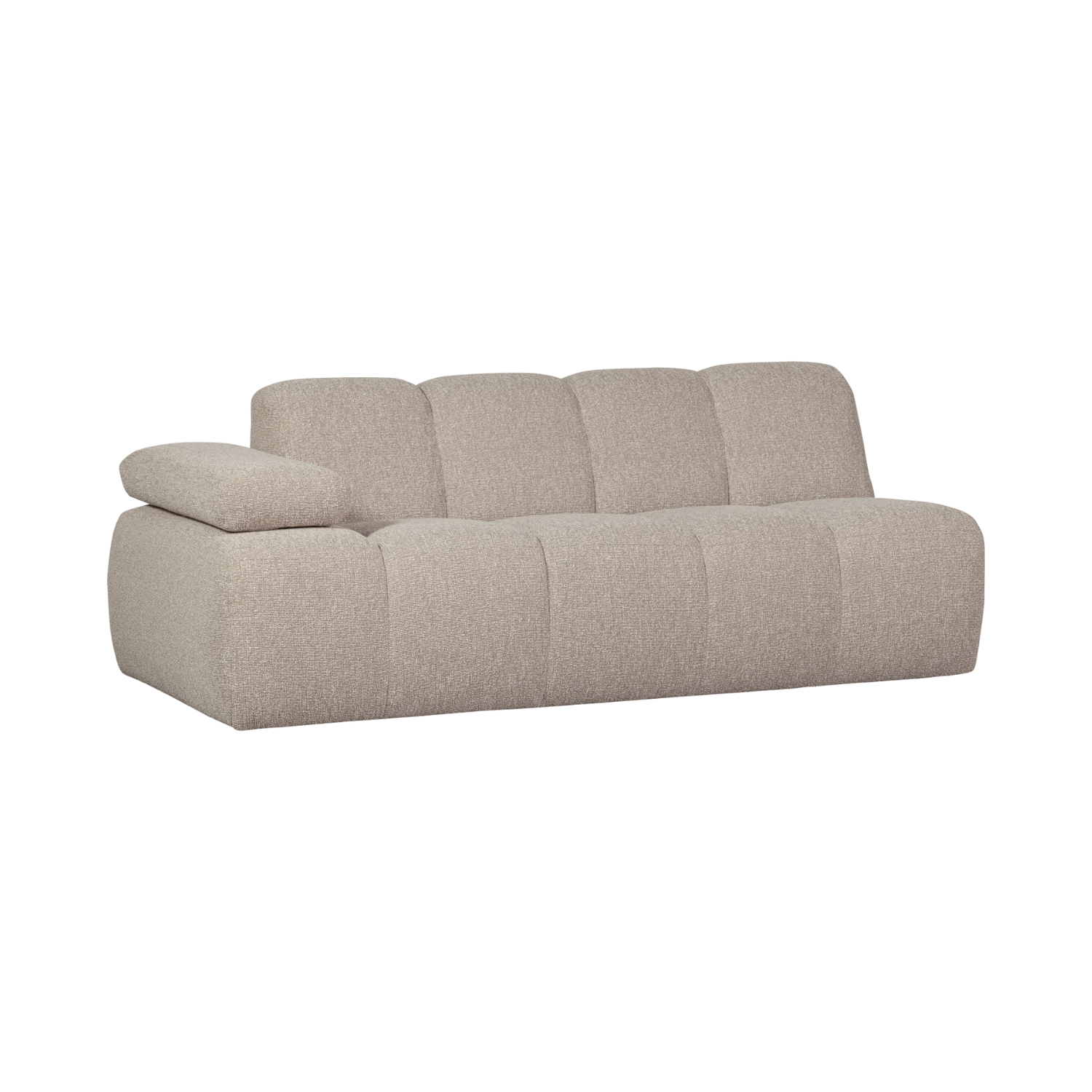 Sofa modułowa MOJO - element 2-osobowy lewostronny beżowy melanż bouclé