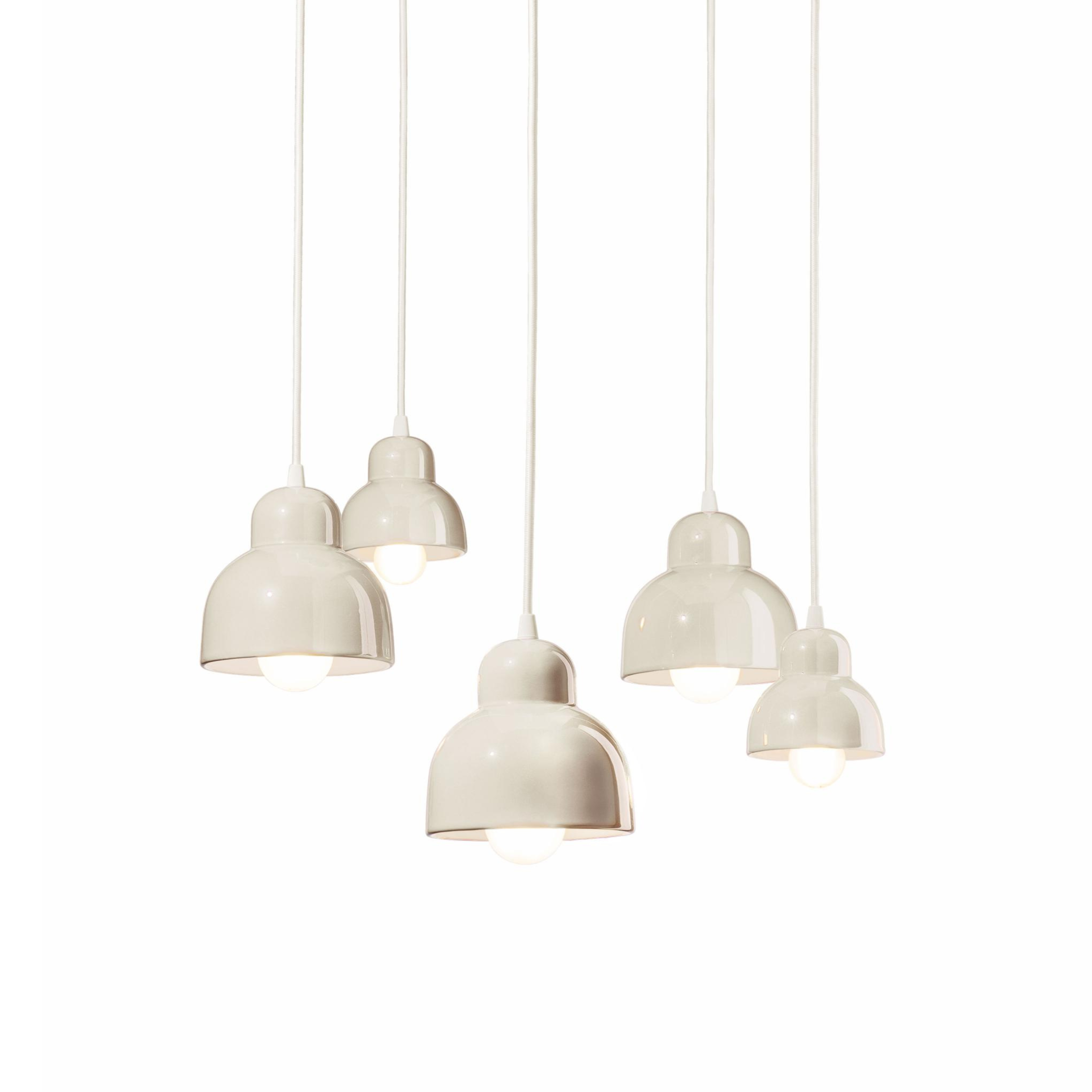 Cream ceramic chandelier BERIMBAU