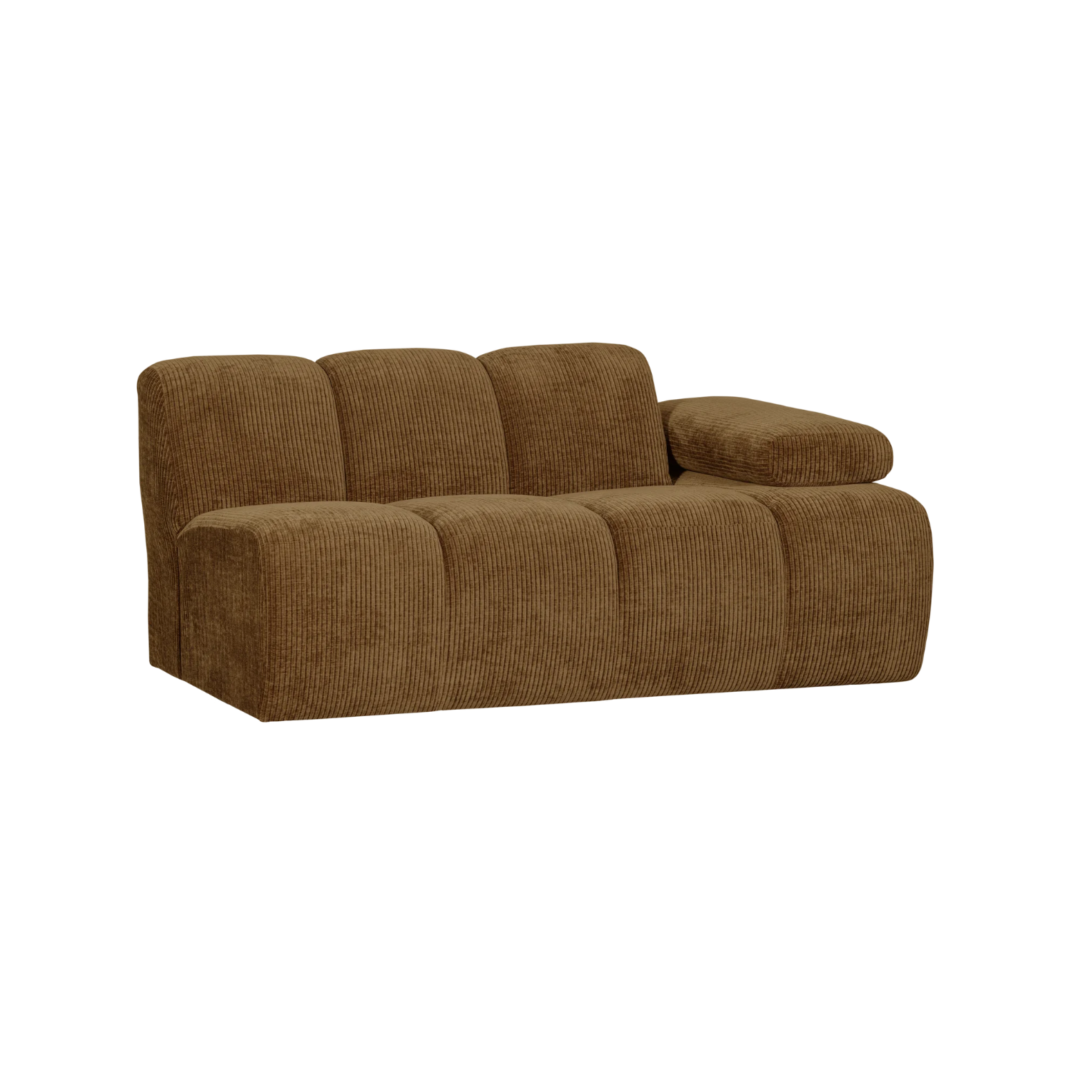 Sofa modułowa MOJO - element 1,5-osobowy prawostronny ciemny miodowy sztruks