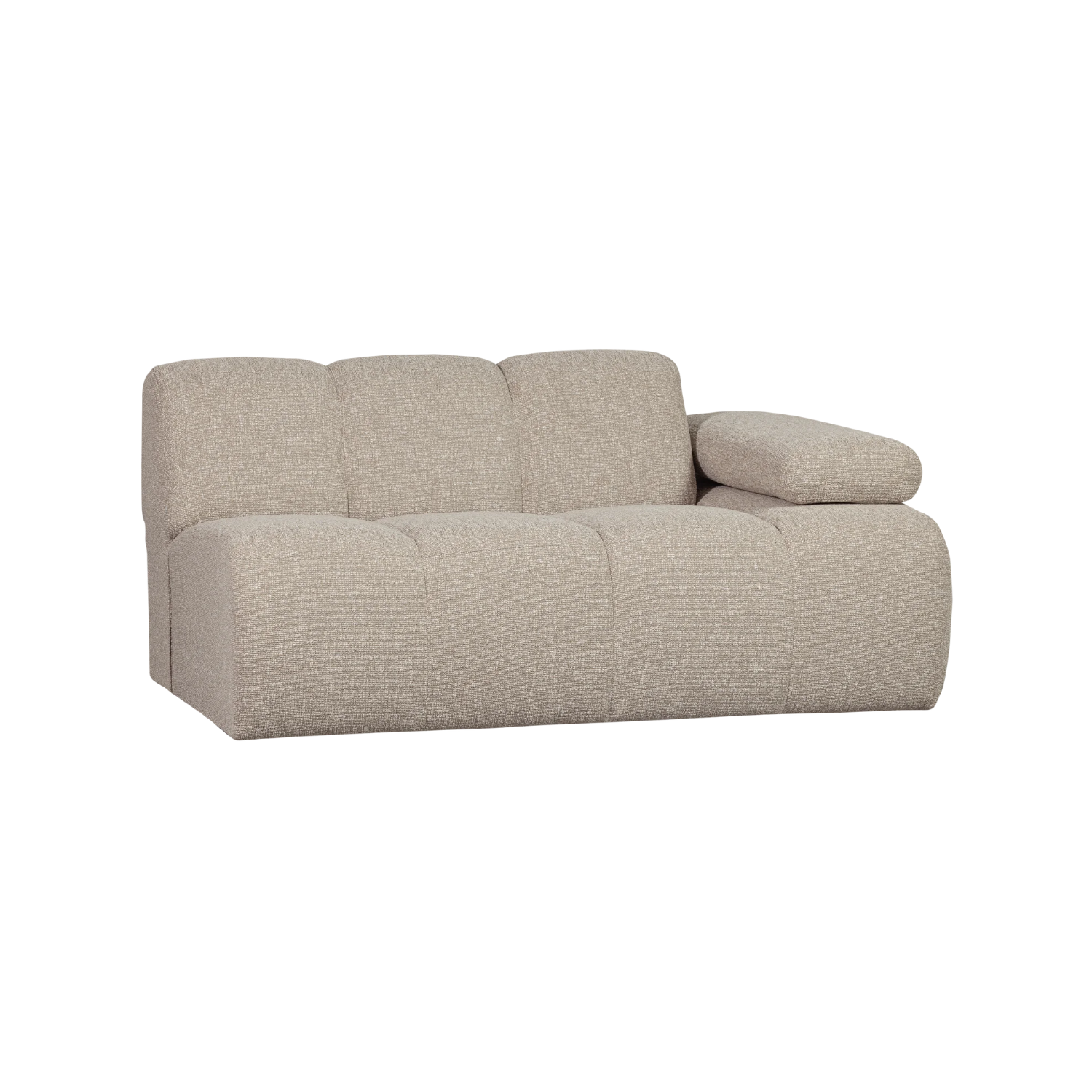 Sofa modułowa MOJO - element 1,5-osobowy prawostronny beżowy melanż bouclé