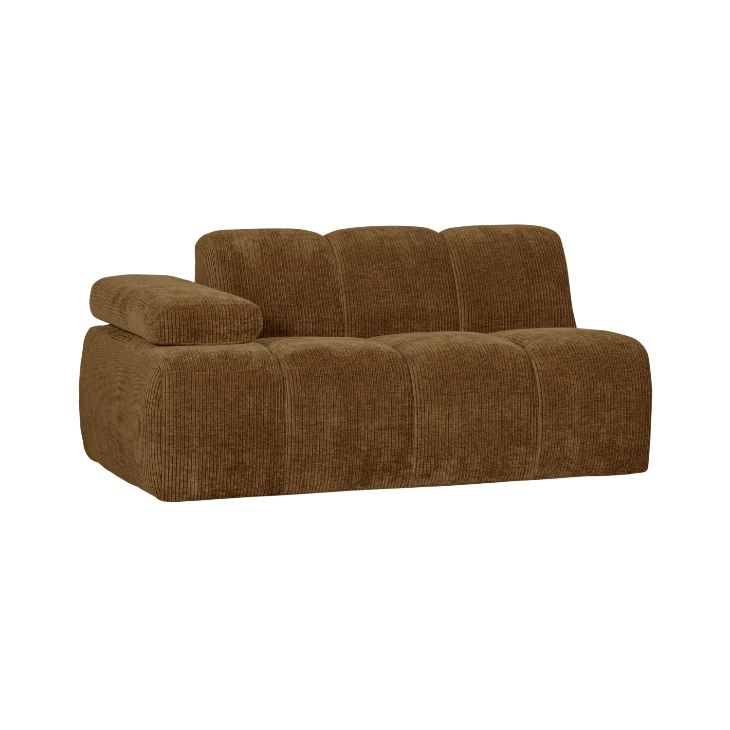 Sofa modułowa MOJO - element 1,5-osobowy lewostronny ciemny miodowy sztruks