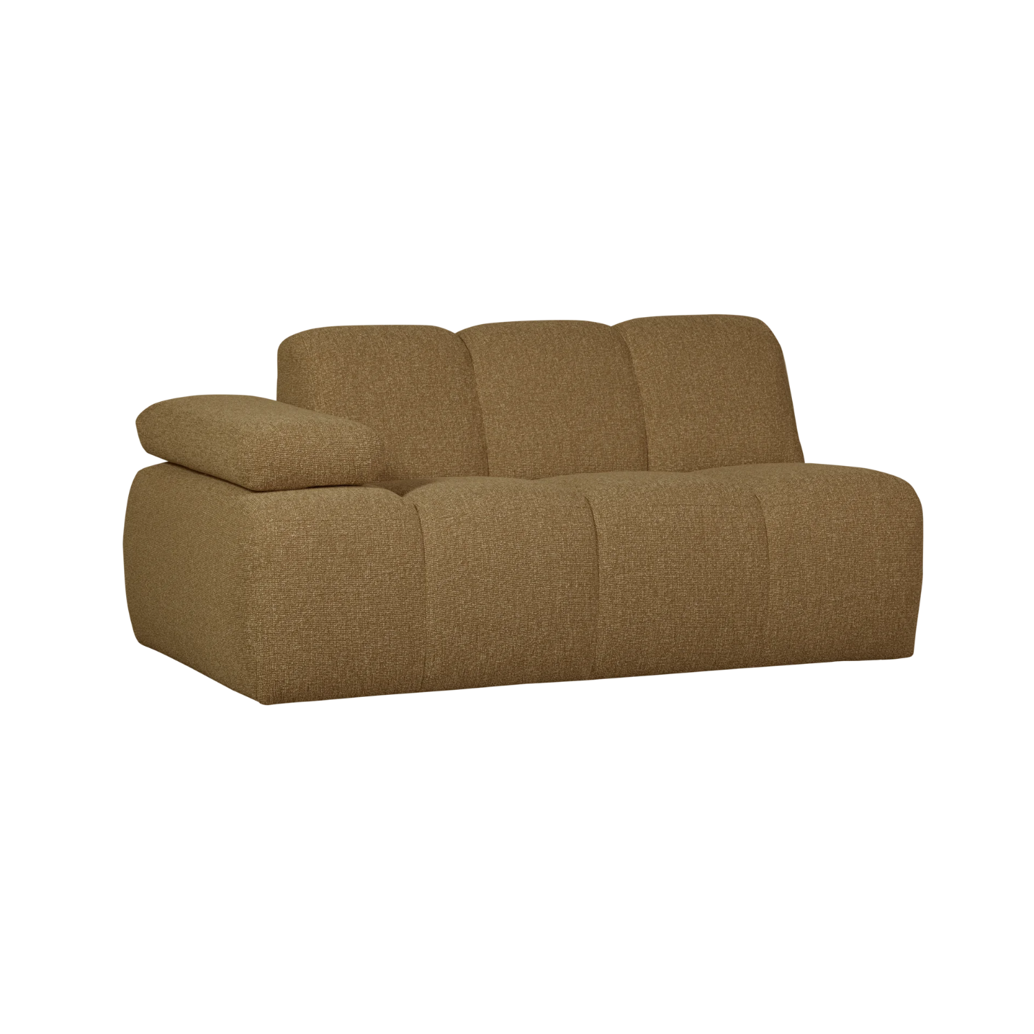 Modulares Sofa MOJO - 1,5-sitziges Element linksseitig in dunklem Honig-Bouclé