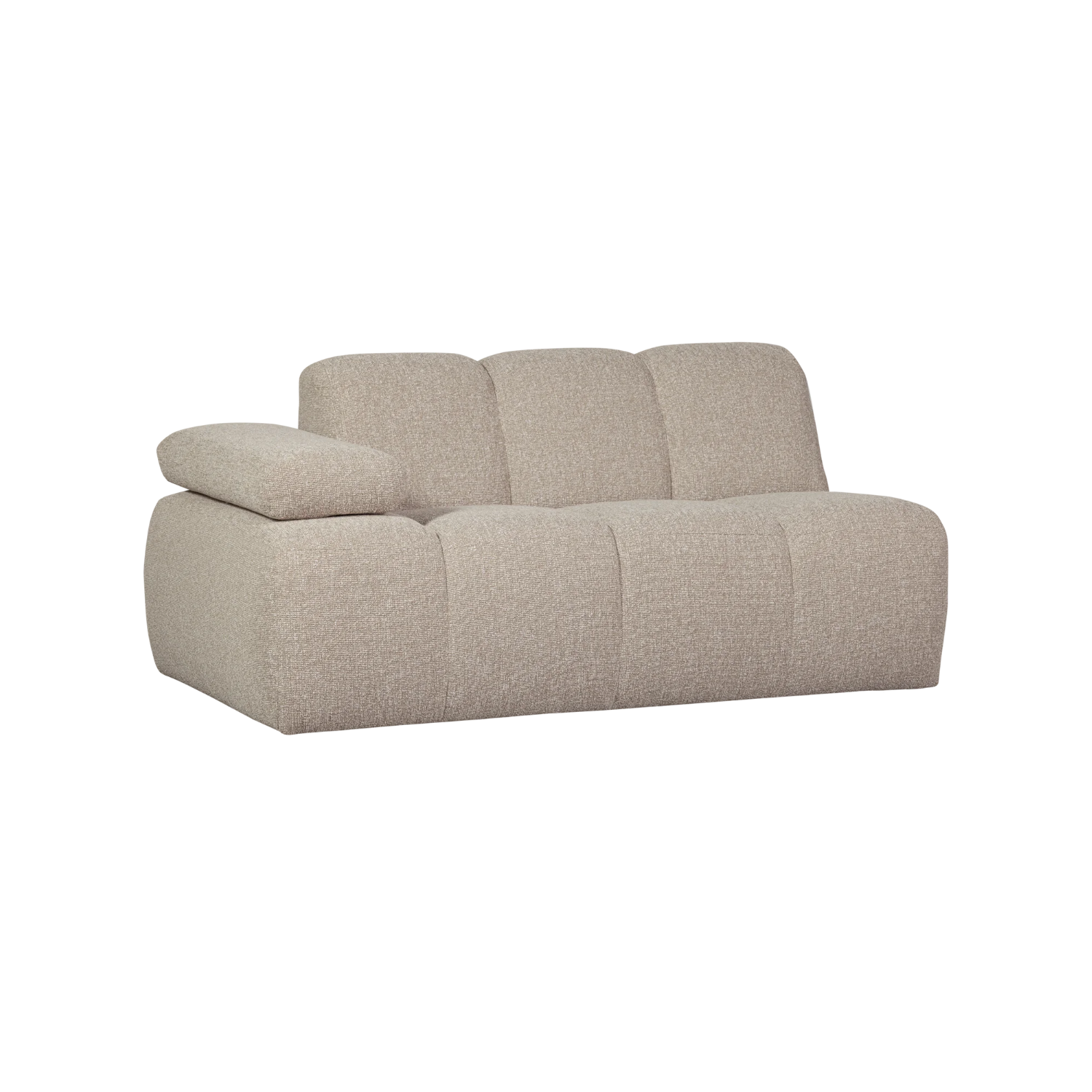 Sofa modułowa MOJO - element 1,5-osobowy lewostronny beżowy melanż bouclé