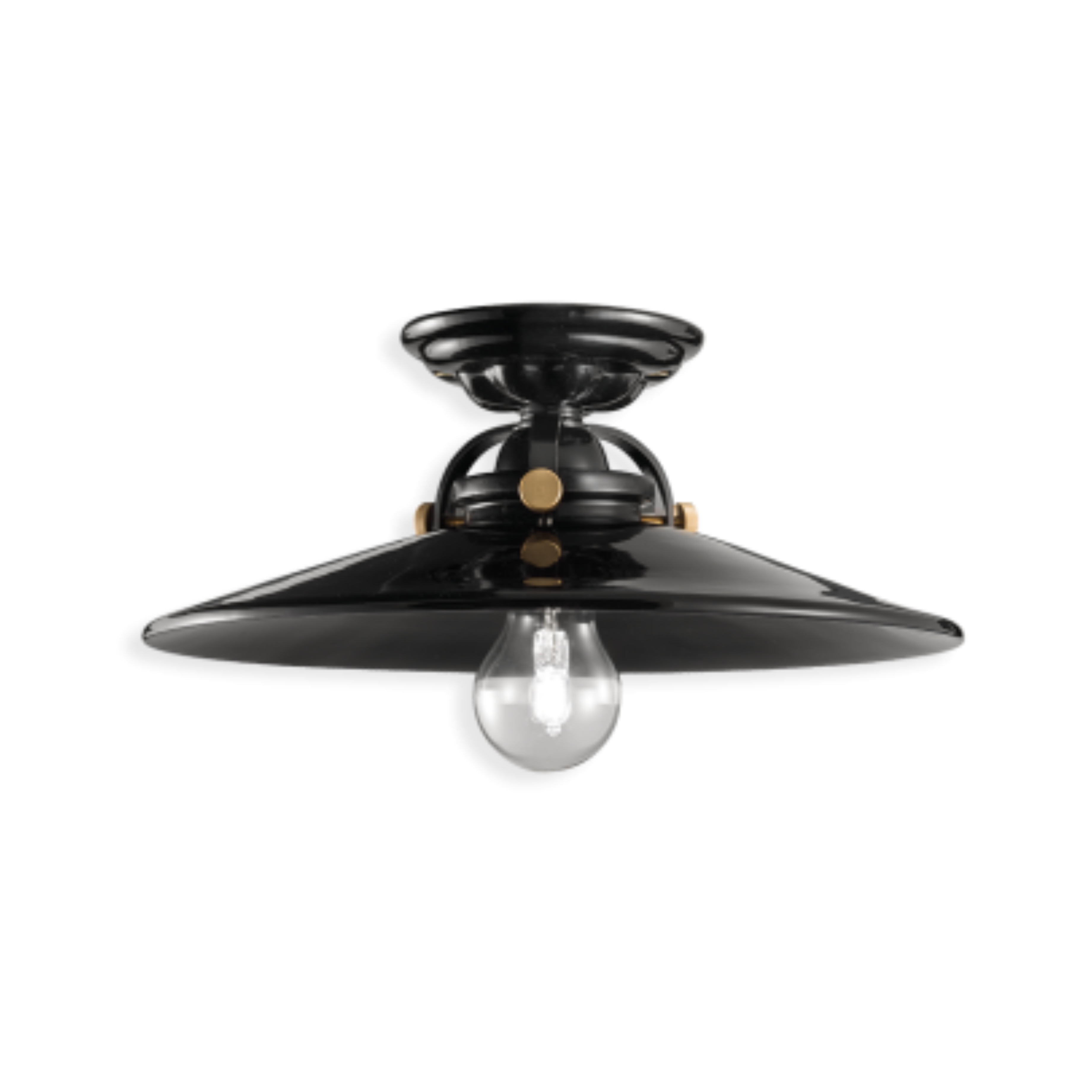 Lampa sufitowa ceramiczna B&W czarny z mosiężnym wykończeniem