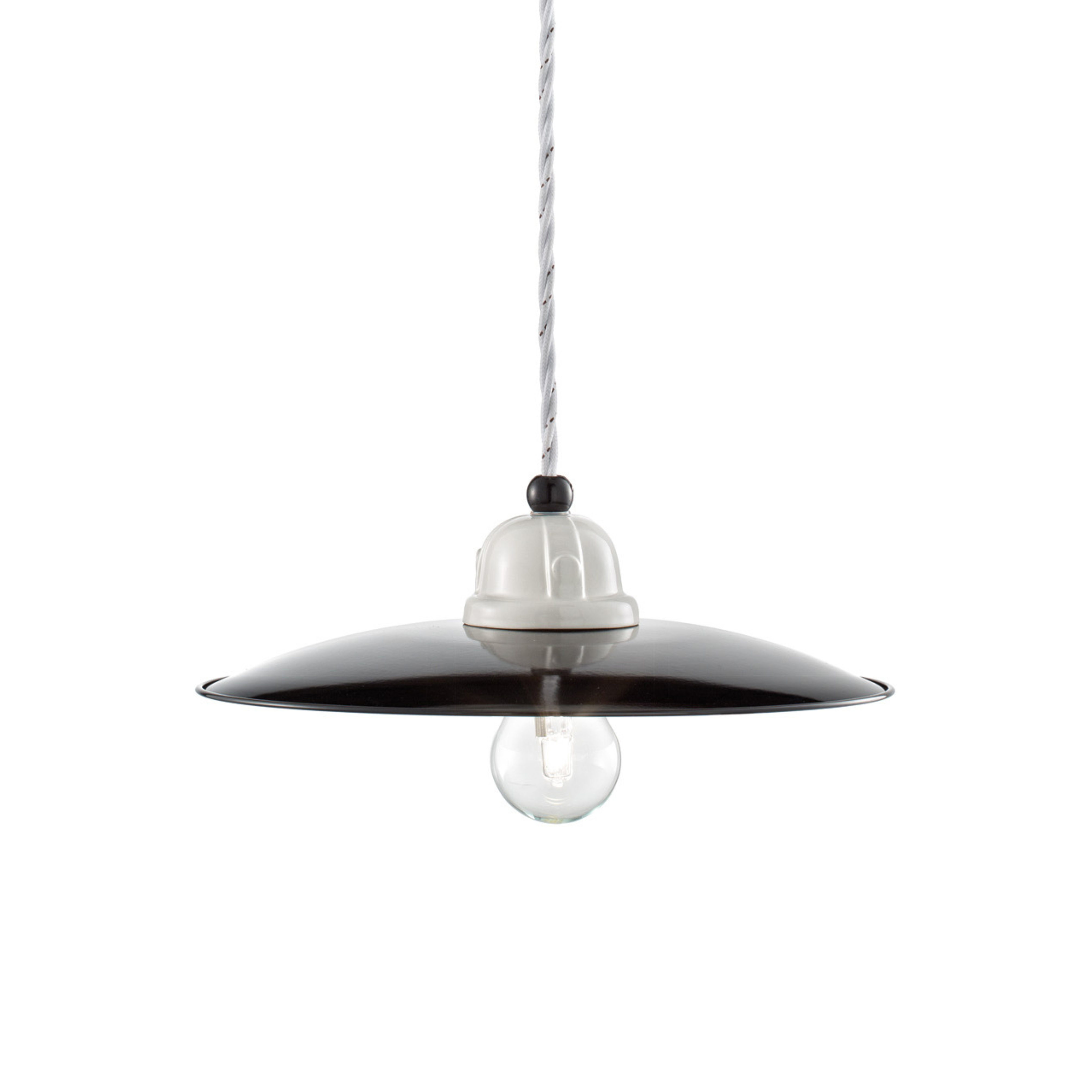 Lampa wisząca ceramiczna B&W biało-czarny