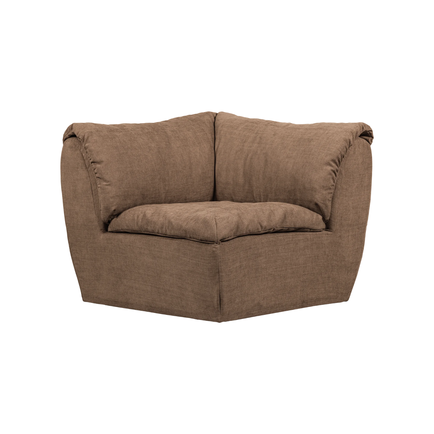 Sofa modułowa BAGGY - element narożny brązowy