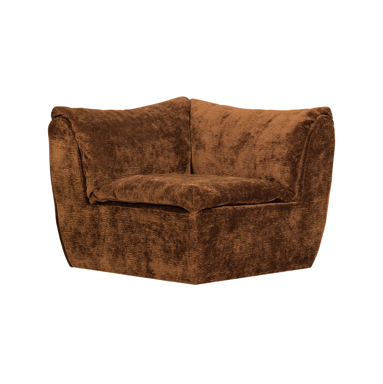 Modulares Sofa BAGGY 3D - braunes Eckelement