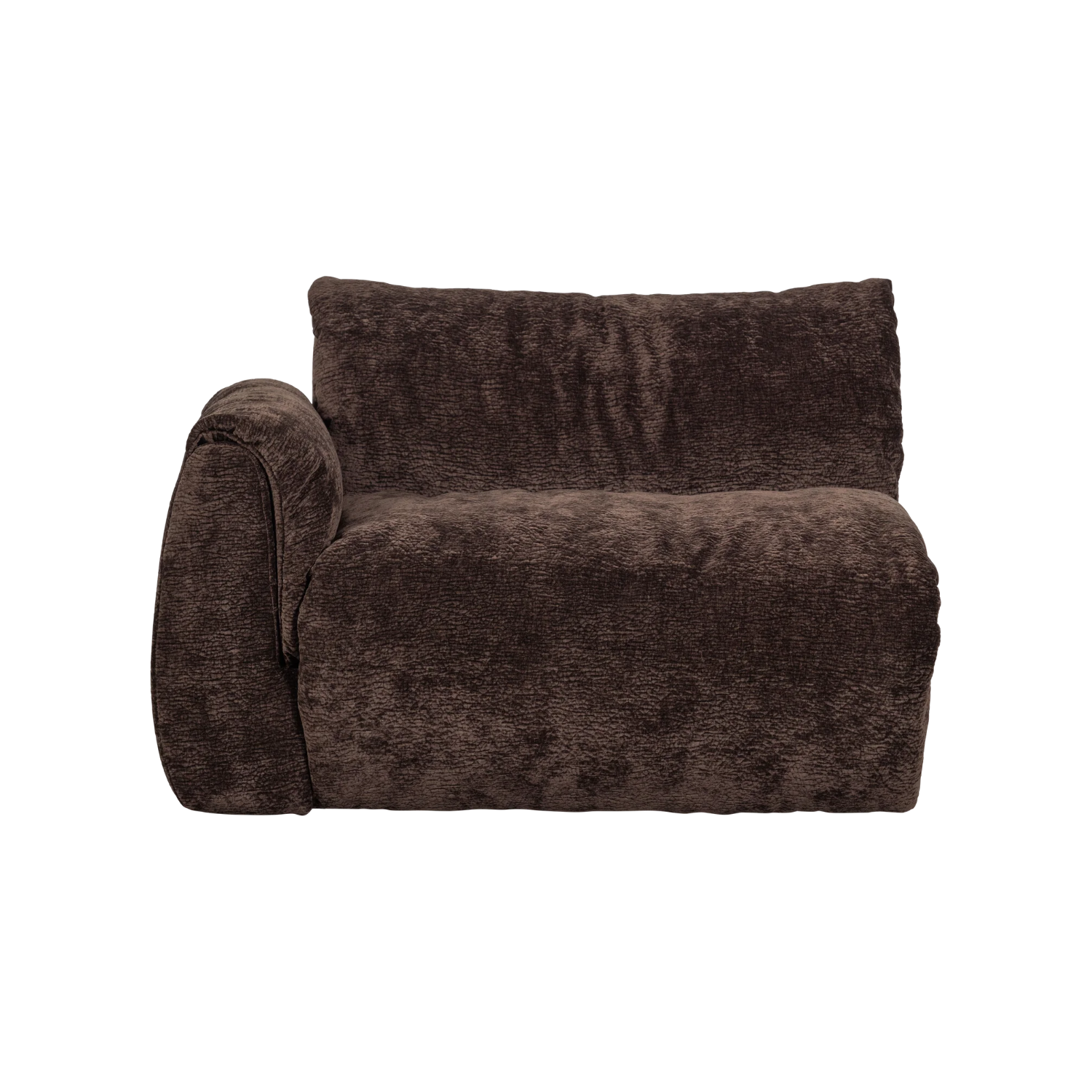 Sofa modułowa BAGGY 3D - element lewostronny ciemnobrązowy