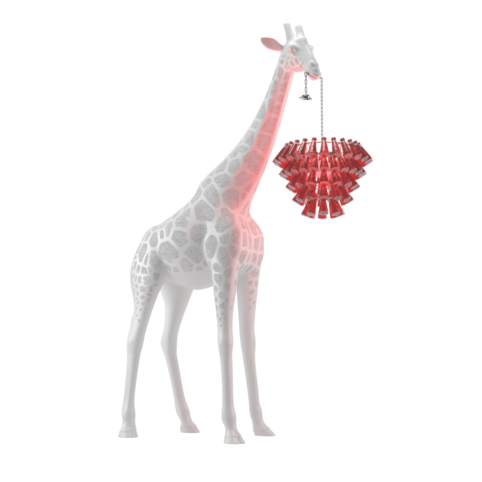 Lampa GIRAFFE IN LOVE M biały z czerwonym kloszem