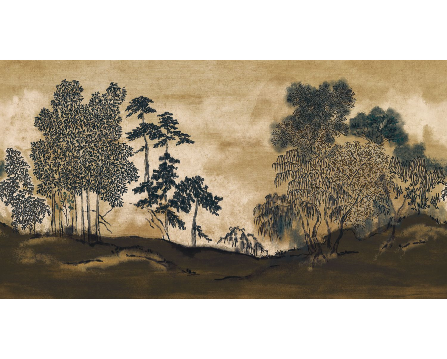 Wandbild KORAKU japanischer Garten beige