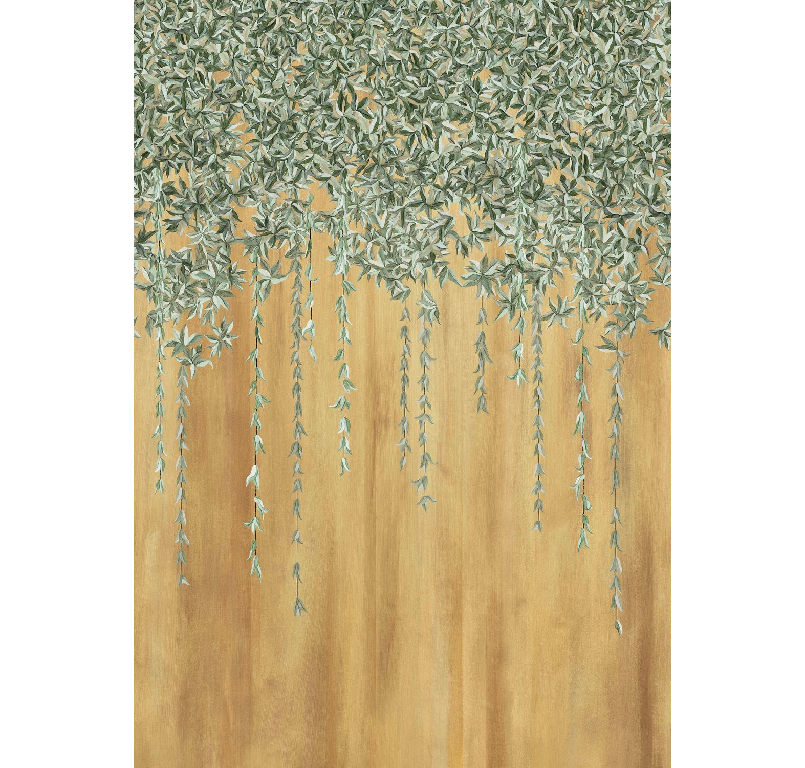 Mural HEDERA brązowy z zielonym