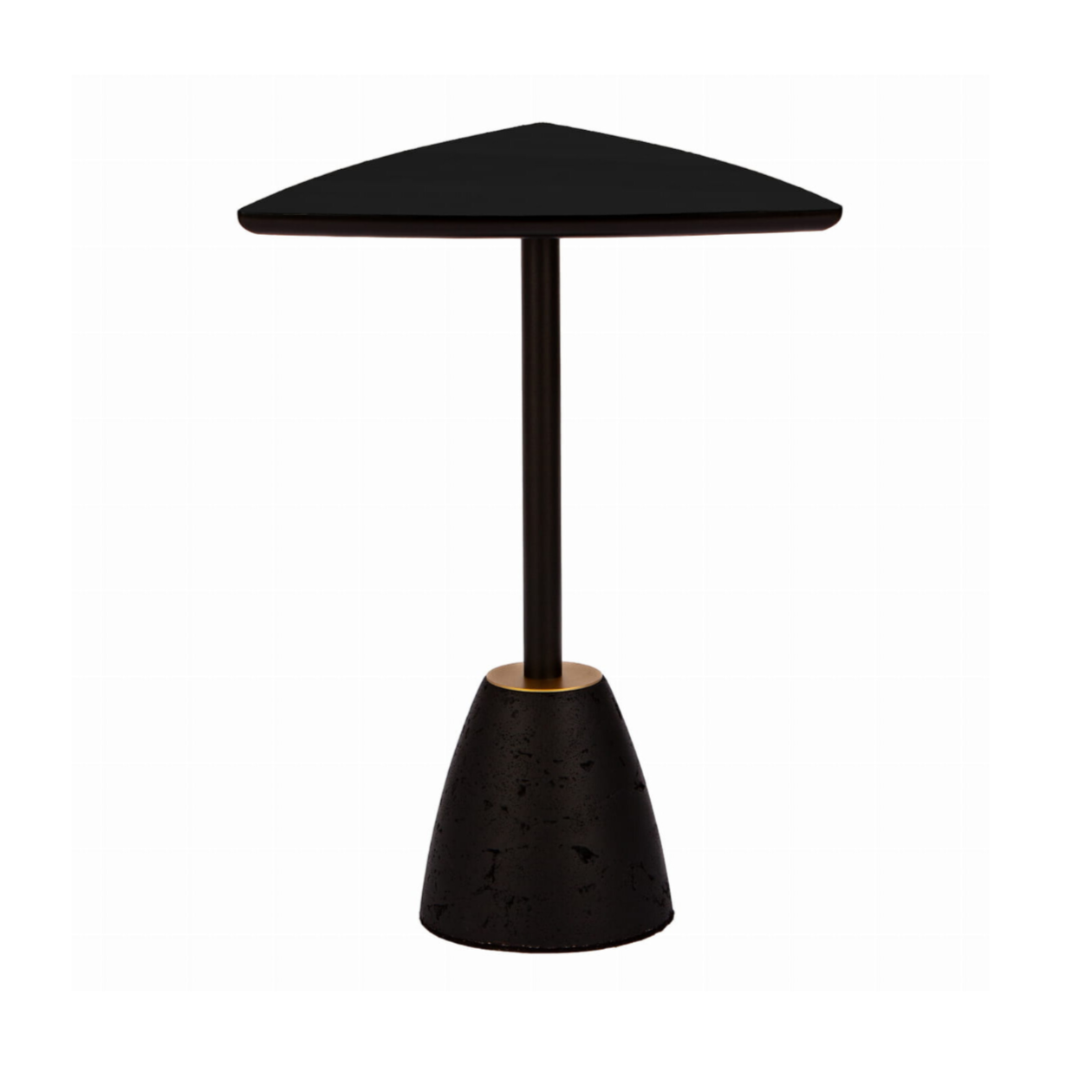 CONCRI black coffee table with a concrete base