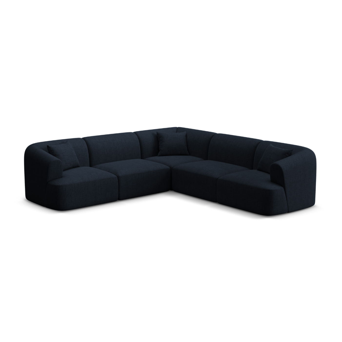 Symmetrical 4-Seater Sofa CAMPI Blue Chenille