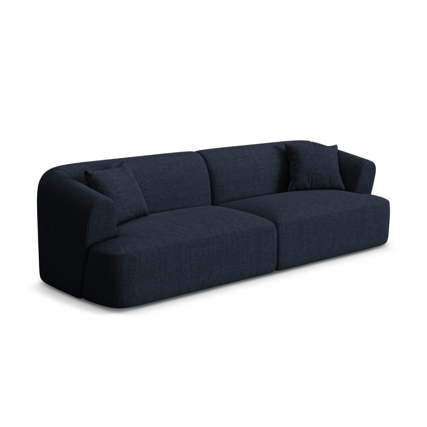 Sofa für 4 Personen CAMPI blaues Chenille