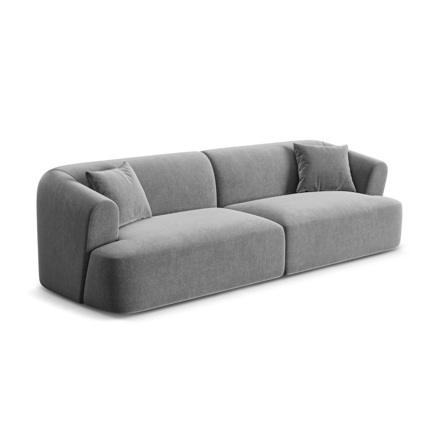 Sofa aksamitna 4-osobowa CAMPI szary