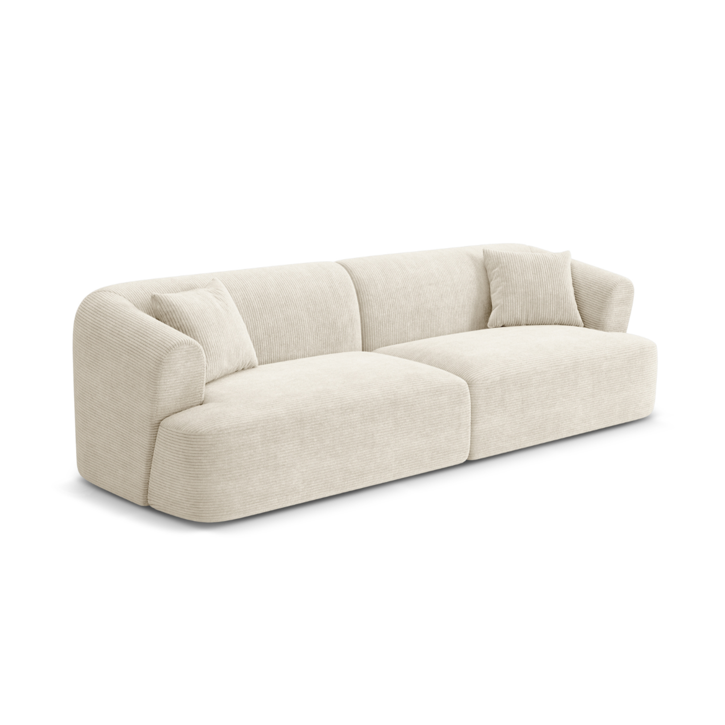 Sofa für 4 Personen CAMPI cremefarbener Cord