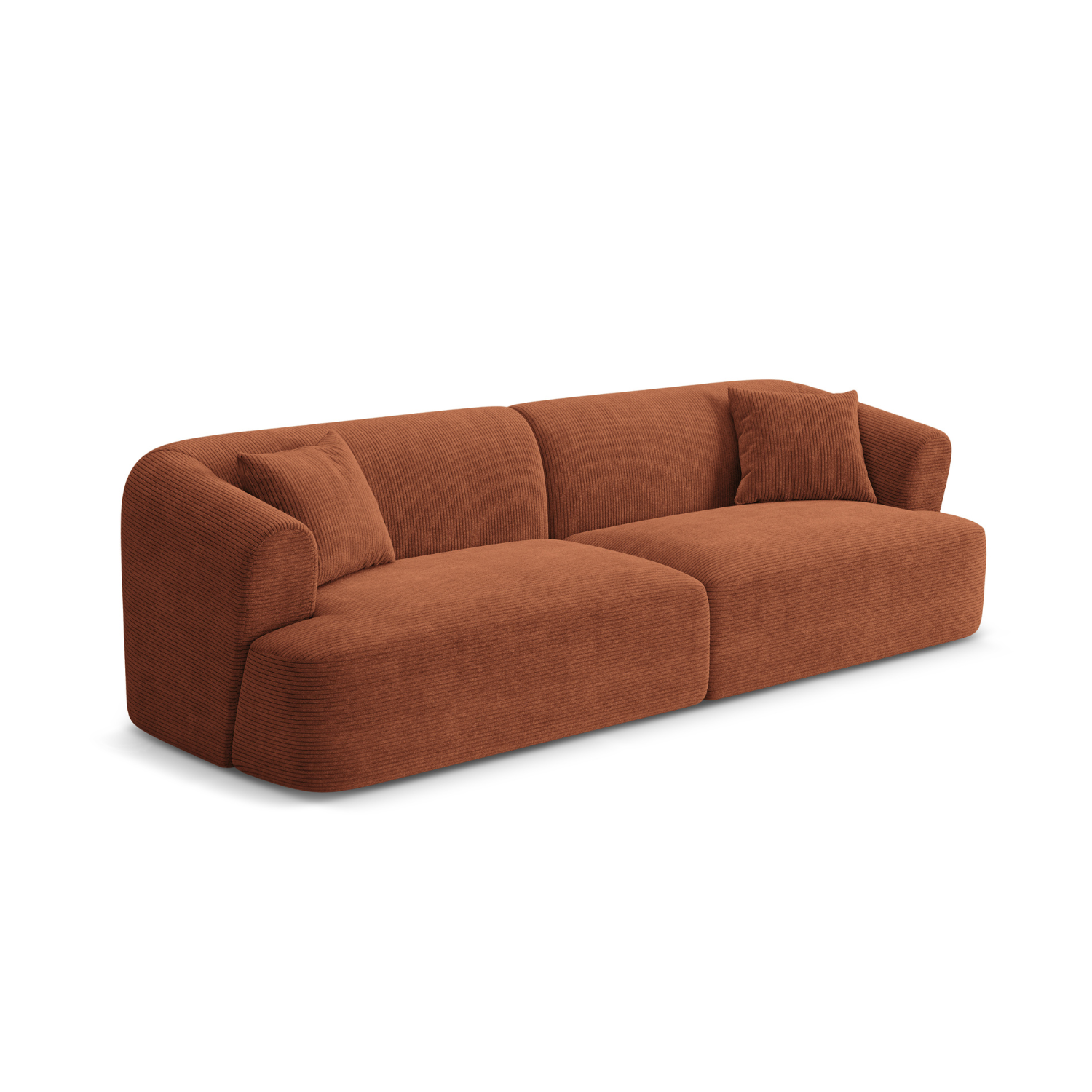 Sofa für 4 Personen CAMPI ziegelroter Cord