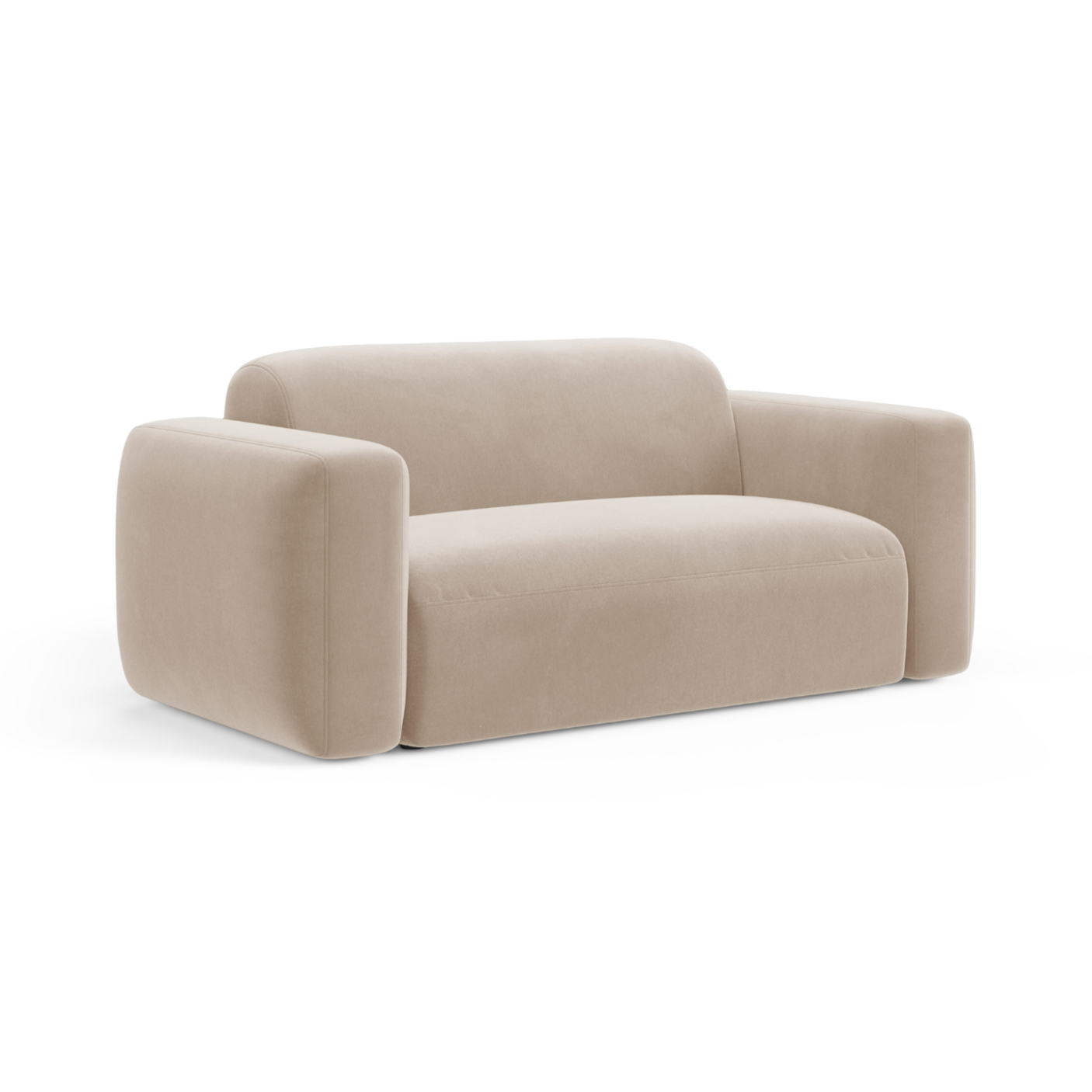 Sofa aksamitna 2-osobowa STRINO beżowy