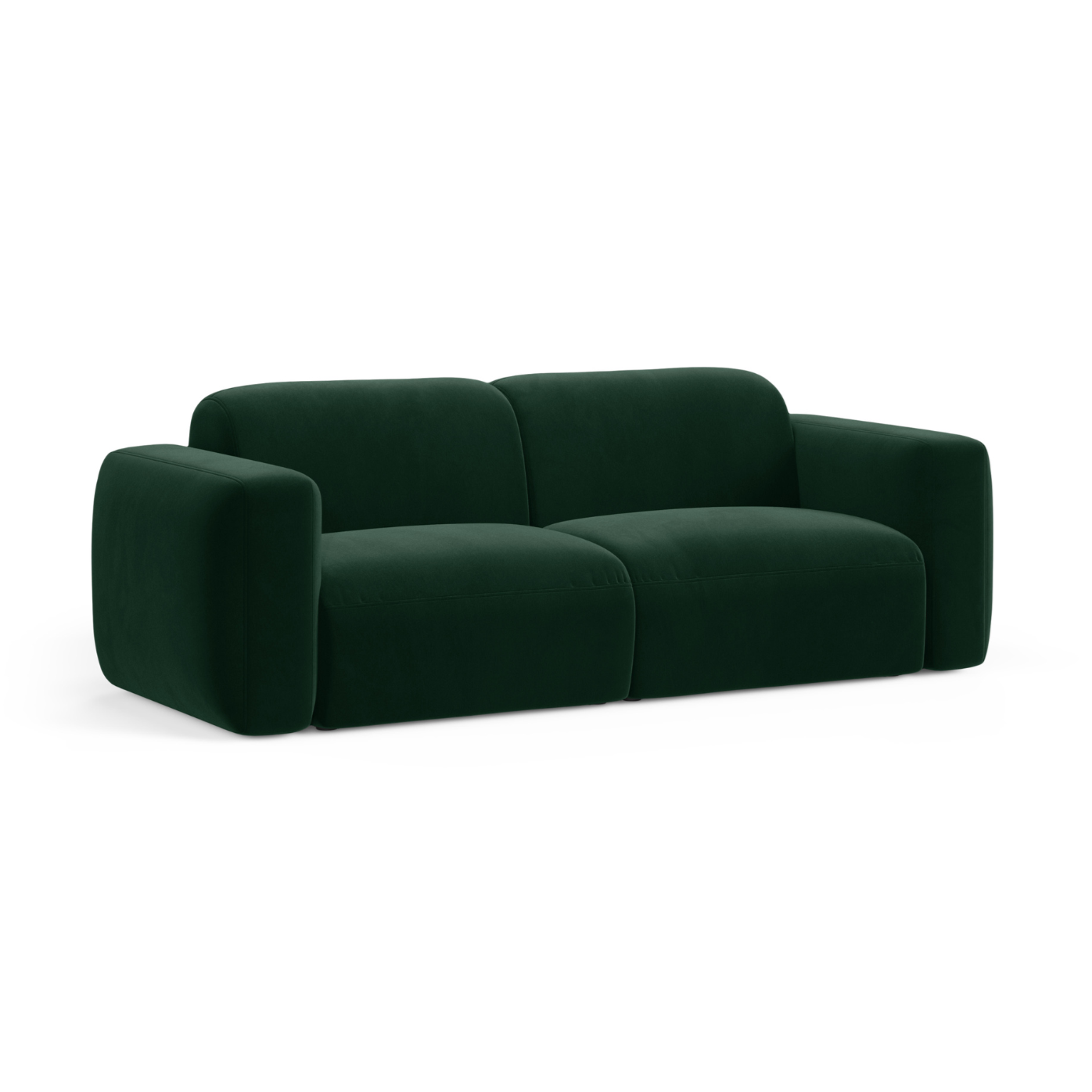 Sofa aksamitna 3-osobowa STRINO butelkowa zieleń
