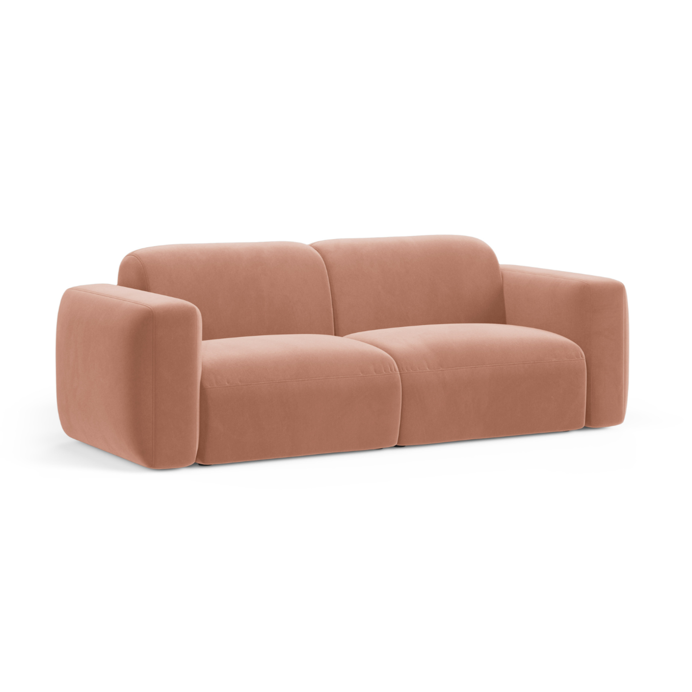 STRINO pink velvet 3-seater sofa