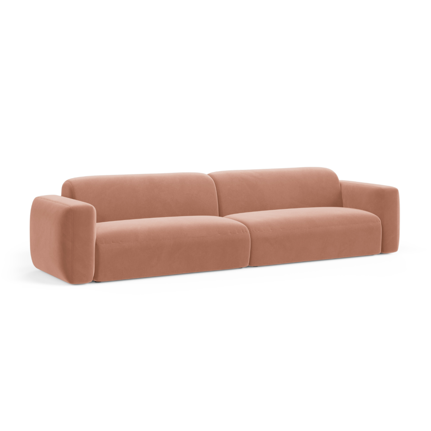 Sofa aksamitna 4-osobowa STRINO różowy