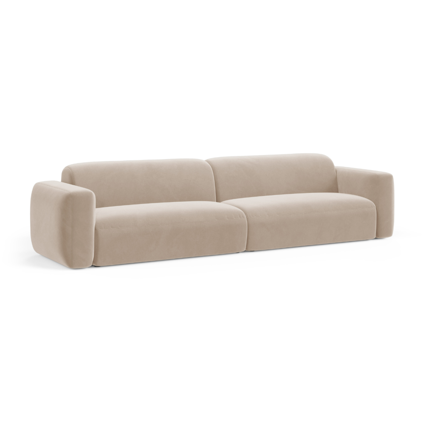 Sofa aksamitna 4-osobowa STRINO beżowy