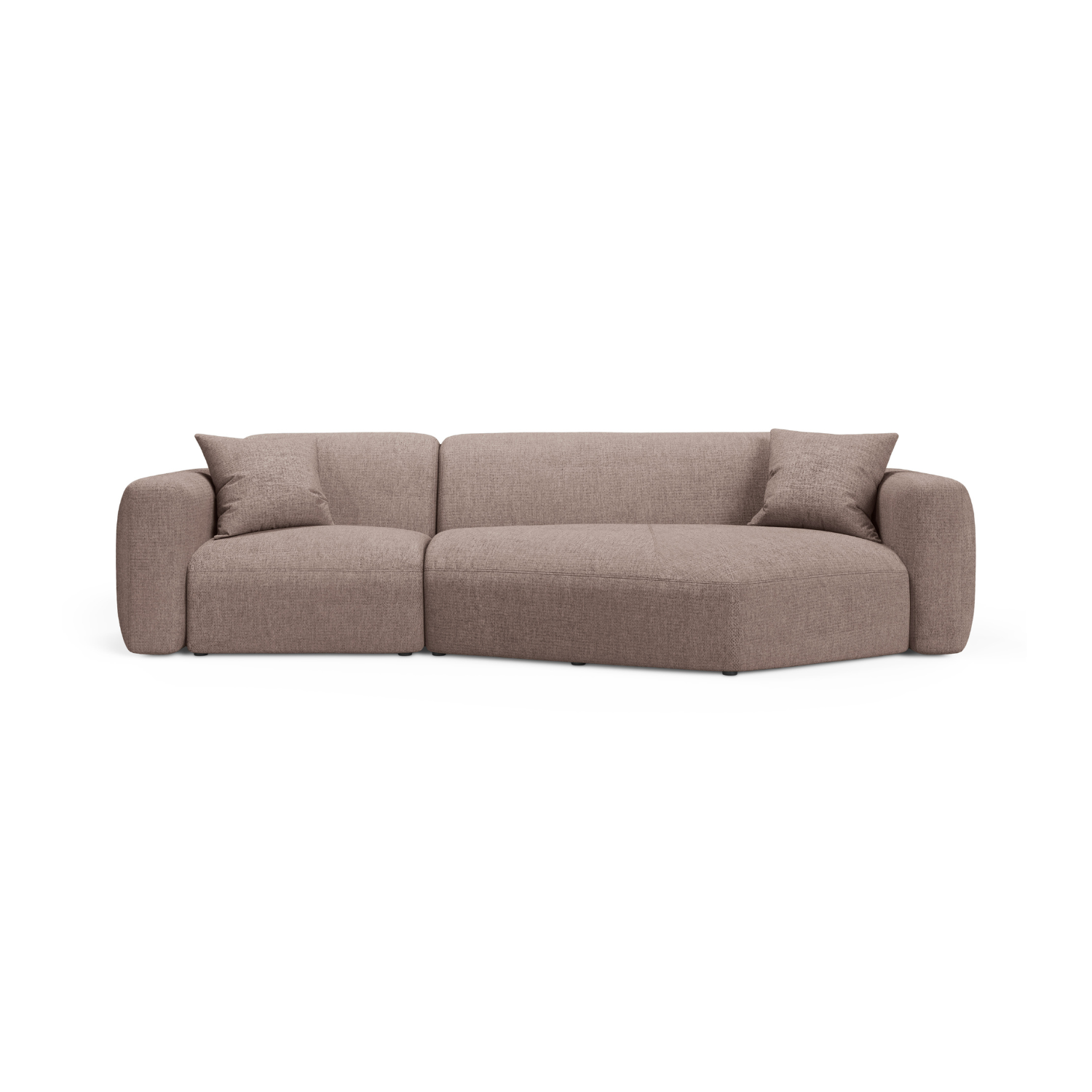 Rechtsseitige Eckcouch STRINO beige Chenille