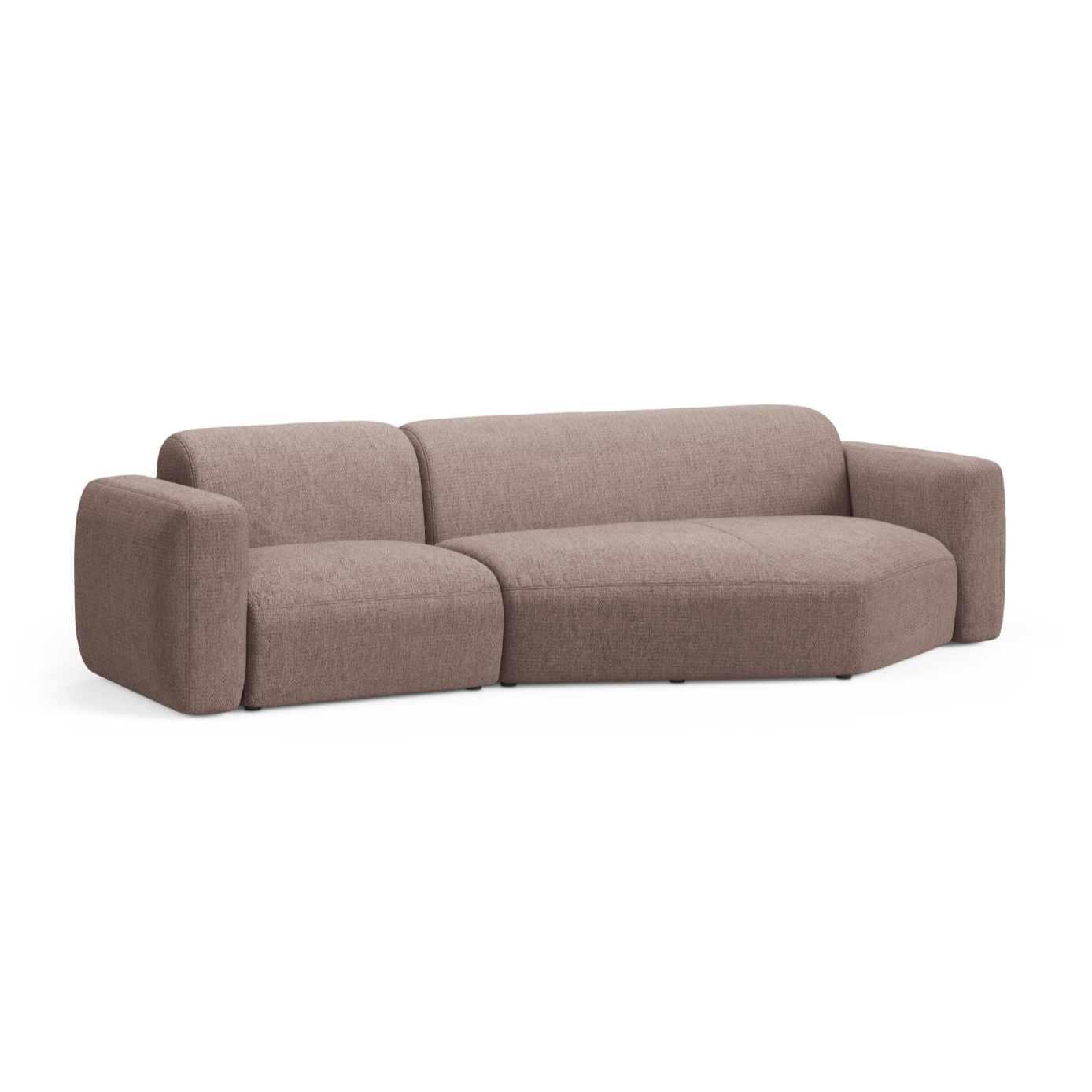 Rechtsseitige Eckcouch STRINO beige Chenille