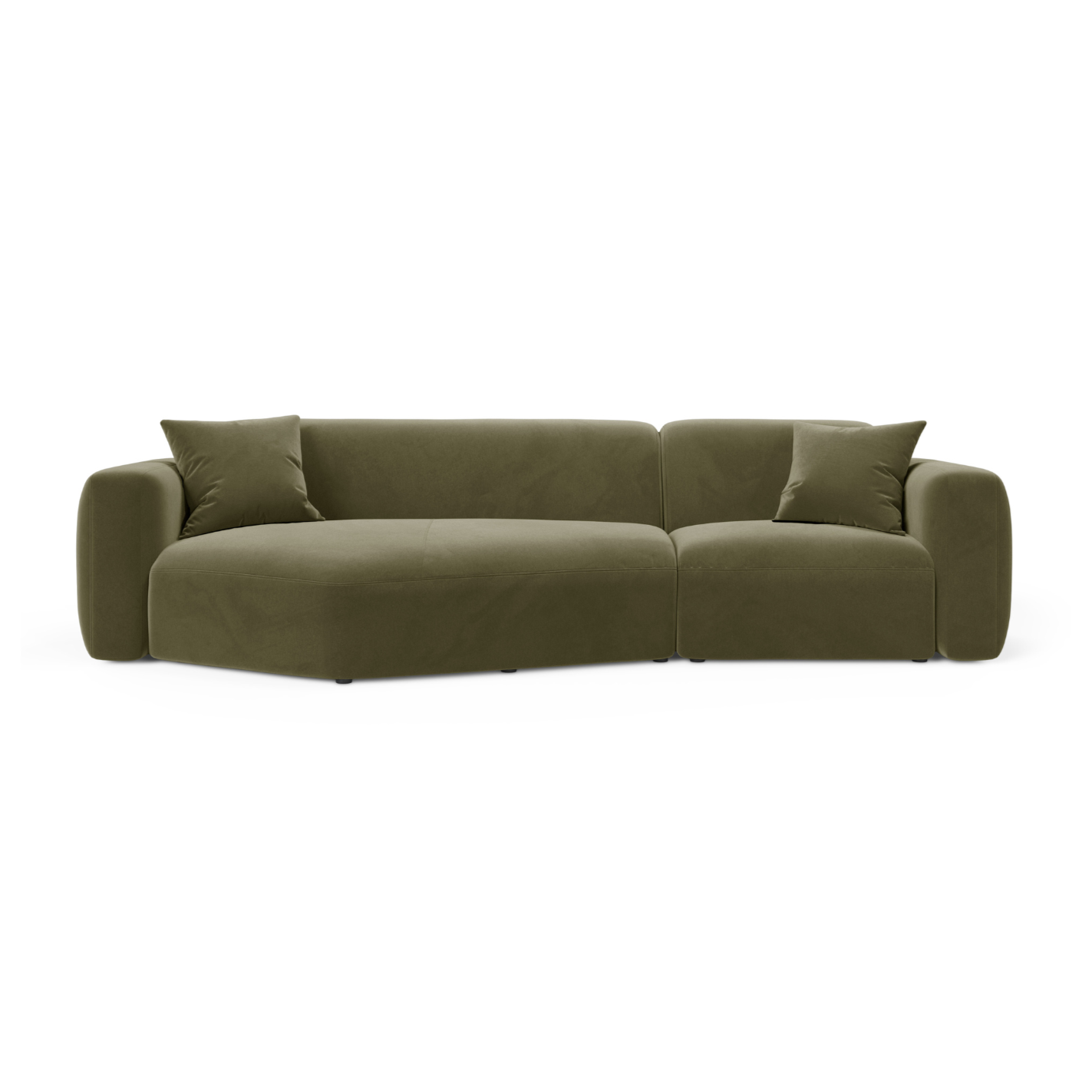 Samt-Ecksofa links STRINO grün