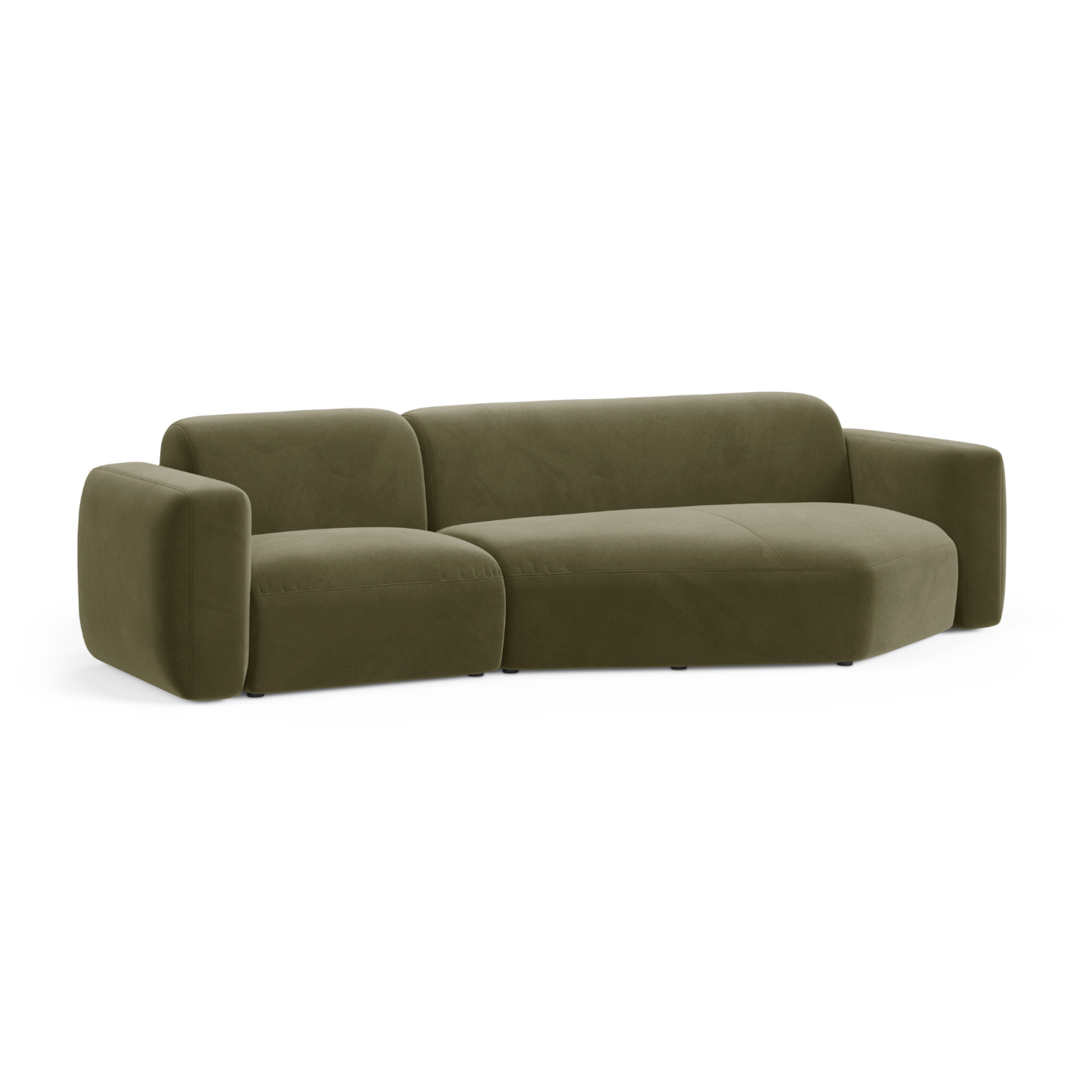 Samt-Ecksofa rechts STRINO grün