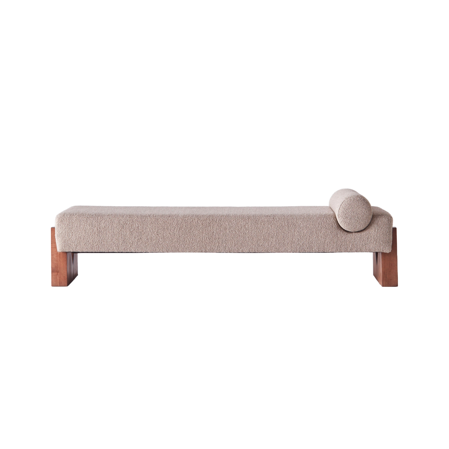 V Daybed in sandy boucle