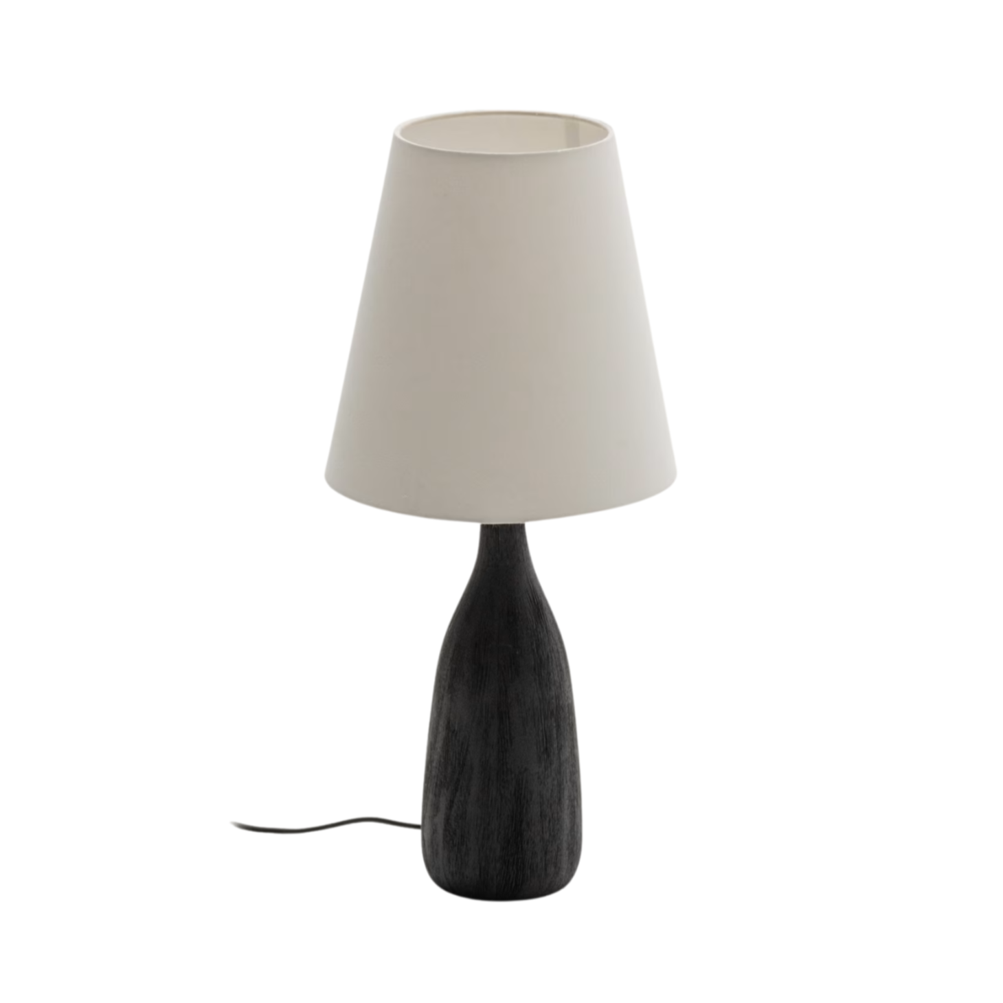 Lampa stołowa LUVIA kremowy klosz z czarną podstawą