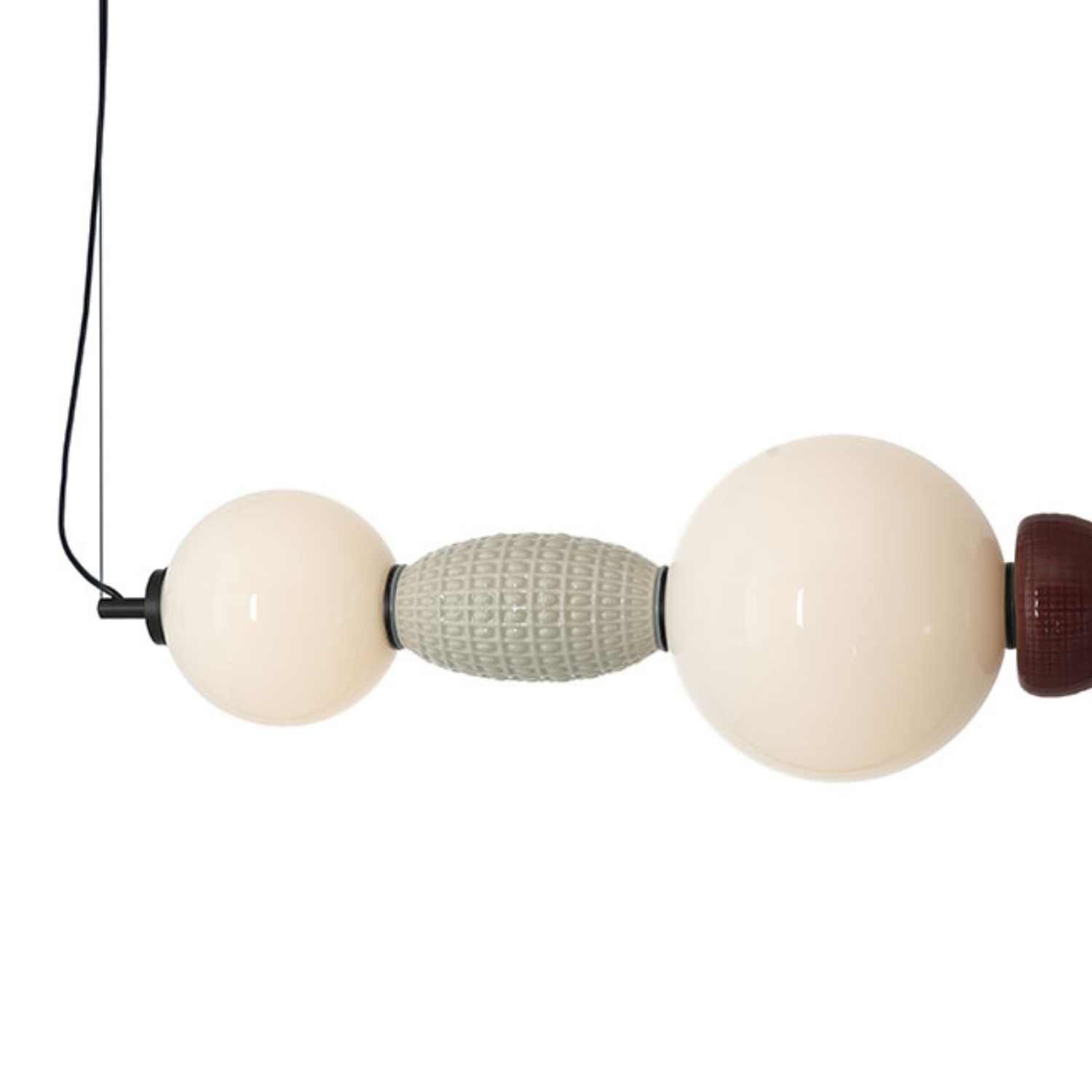 Lampa wisząca pozioma GARCA kremowa ceramika