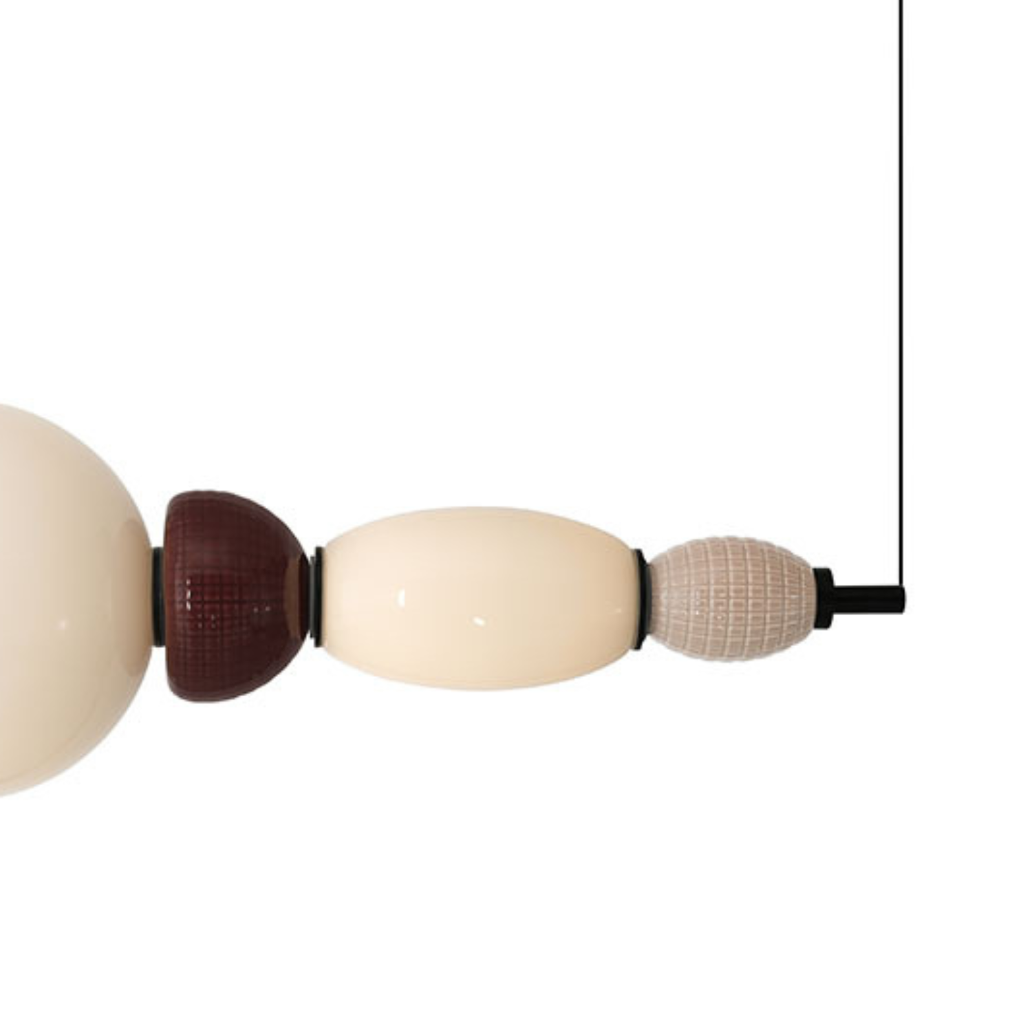 Lampa wisząca pozioma GARCA kremowa ceramika