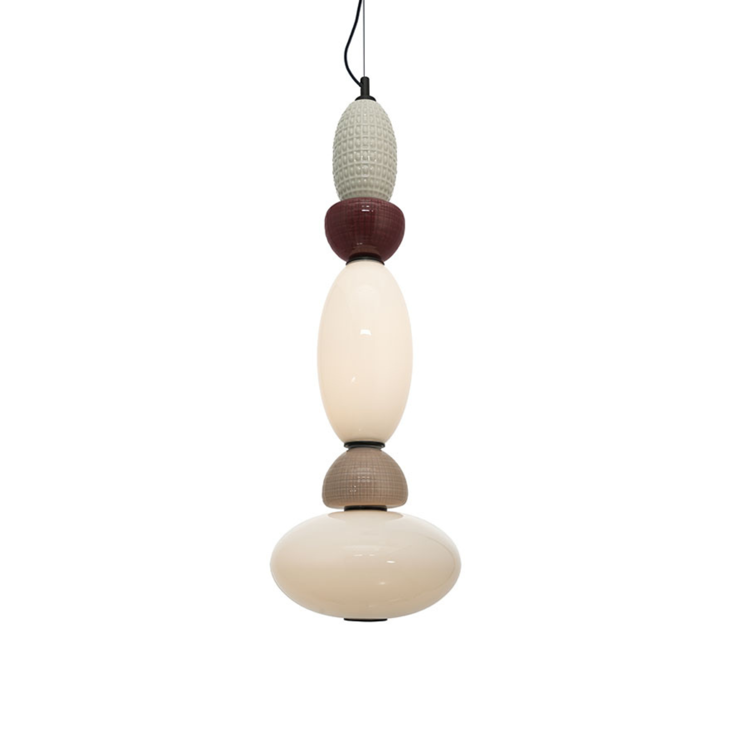 Lampa wisząca pionowa GARCA kremowa ceramika