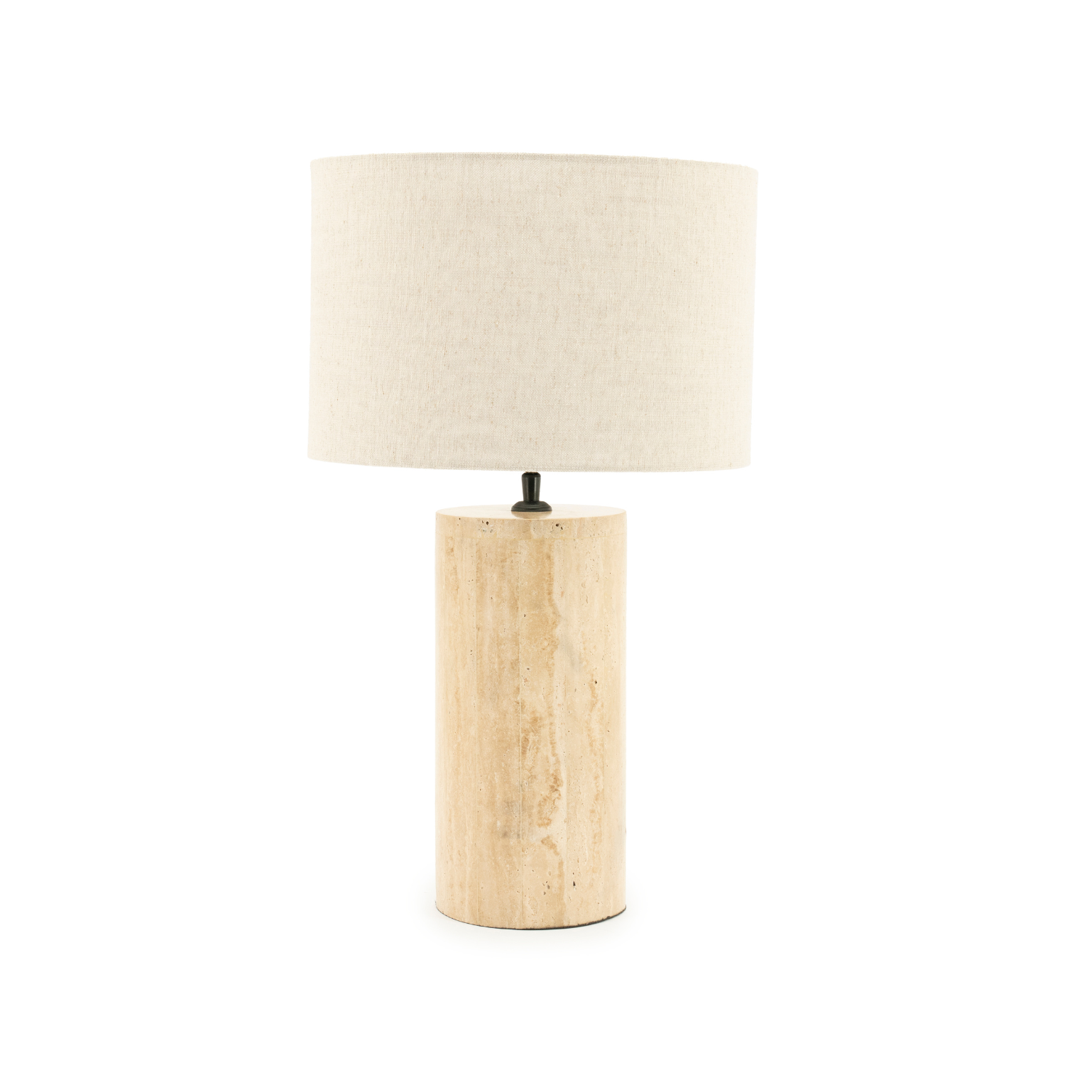 Lampa stołowa AMARA trawertyn z beżowym kloszem