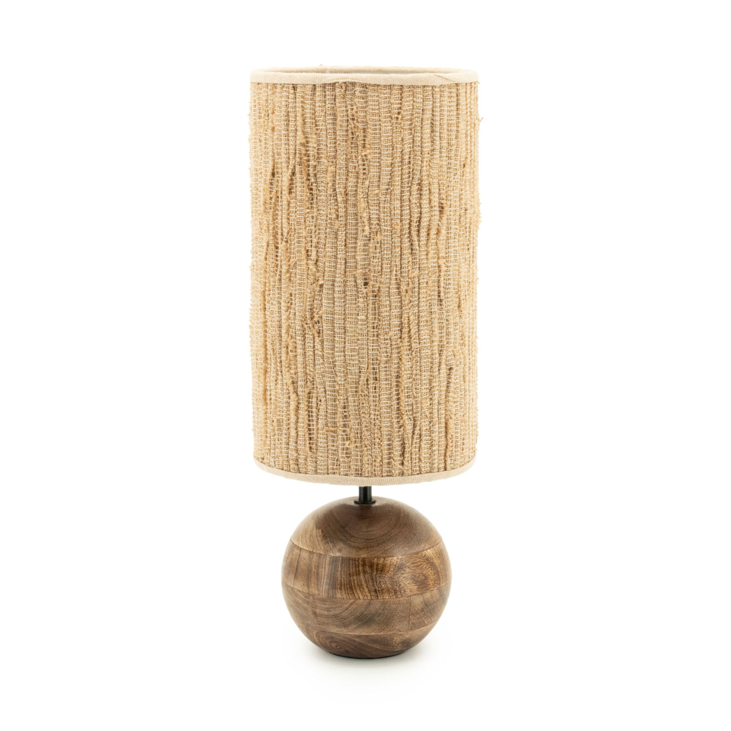 Lampa stołowa GADJA juta z drewnianą podstawą