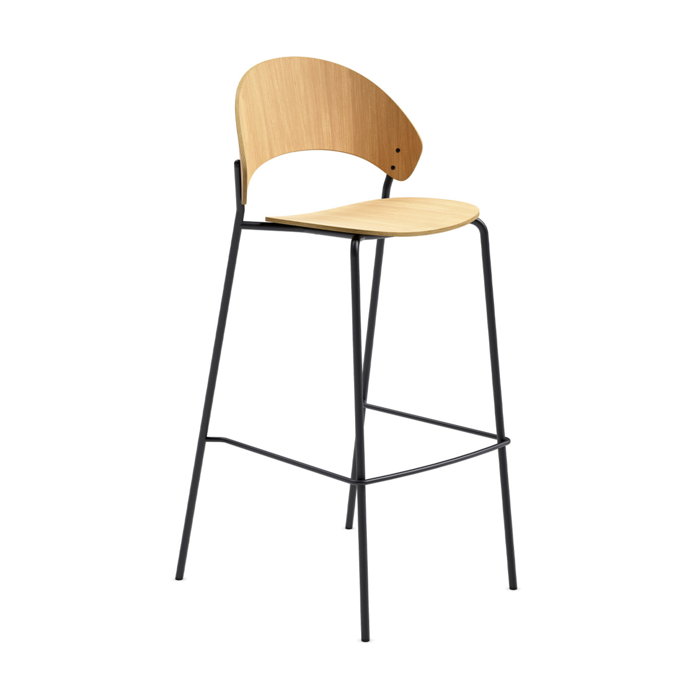 Hocker DOSINA Eiche mit schwarzem Gestell