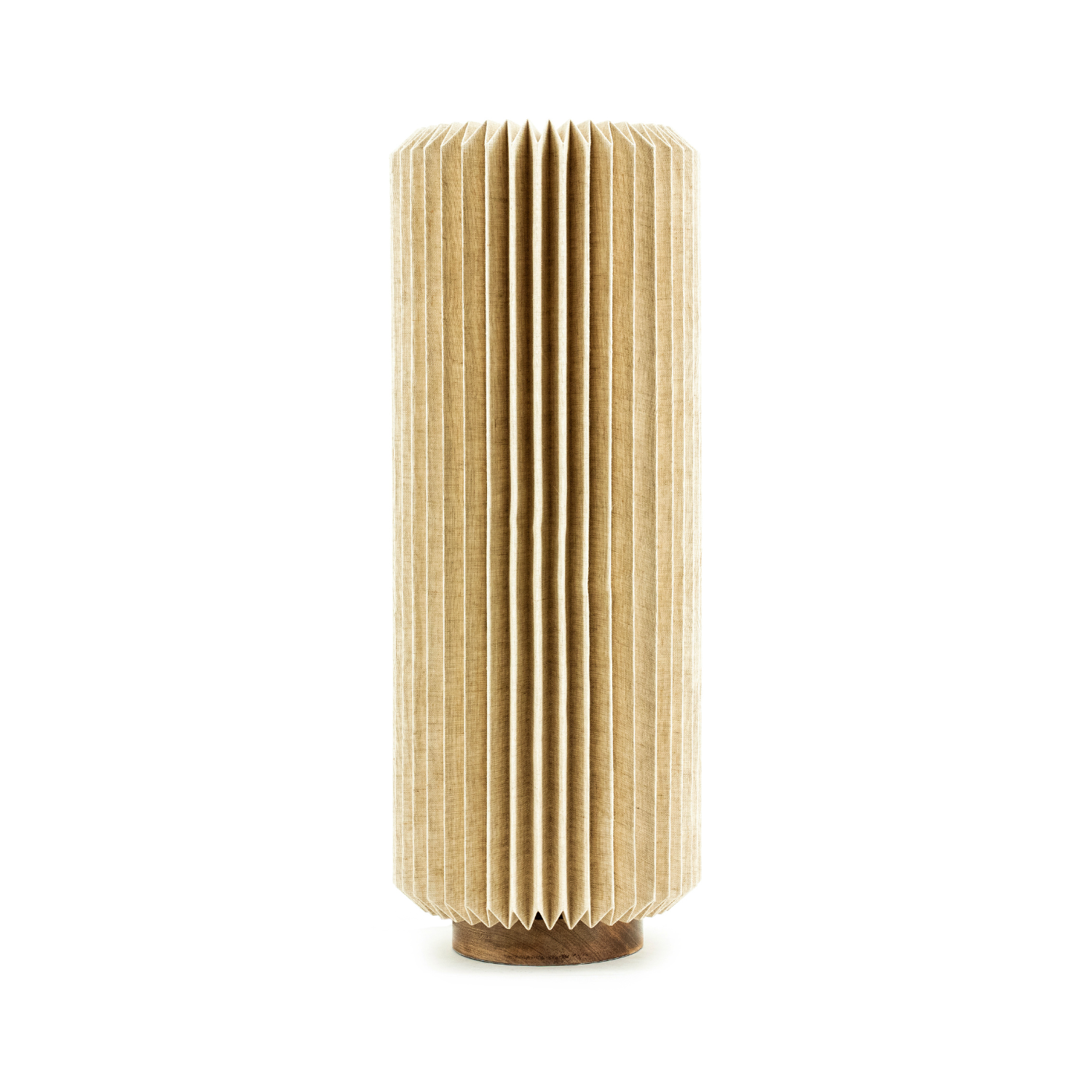 Stehlampe ZUKI aus Papier und Leinen mit Holzfuß