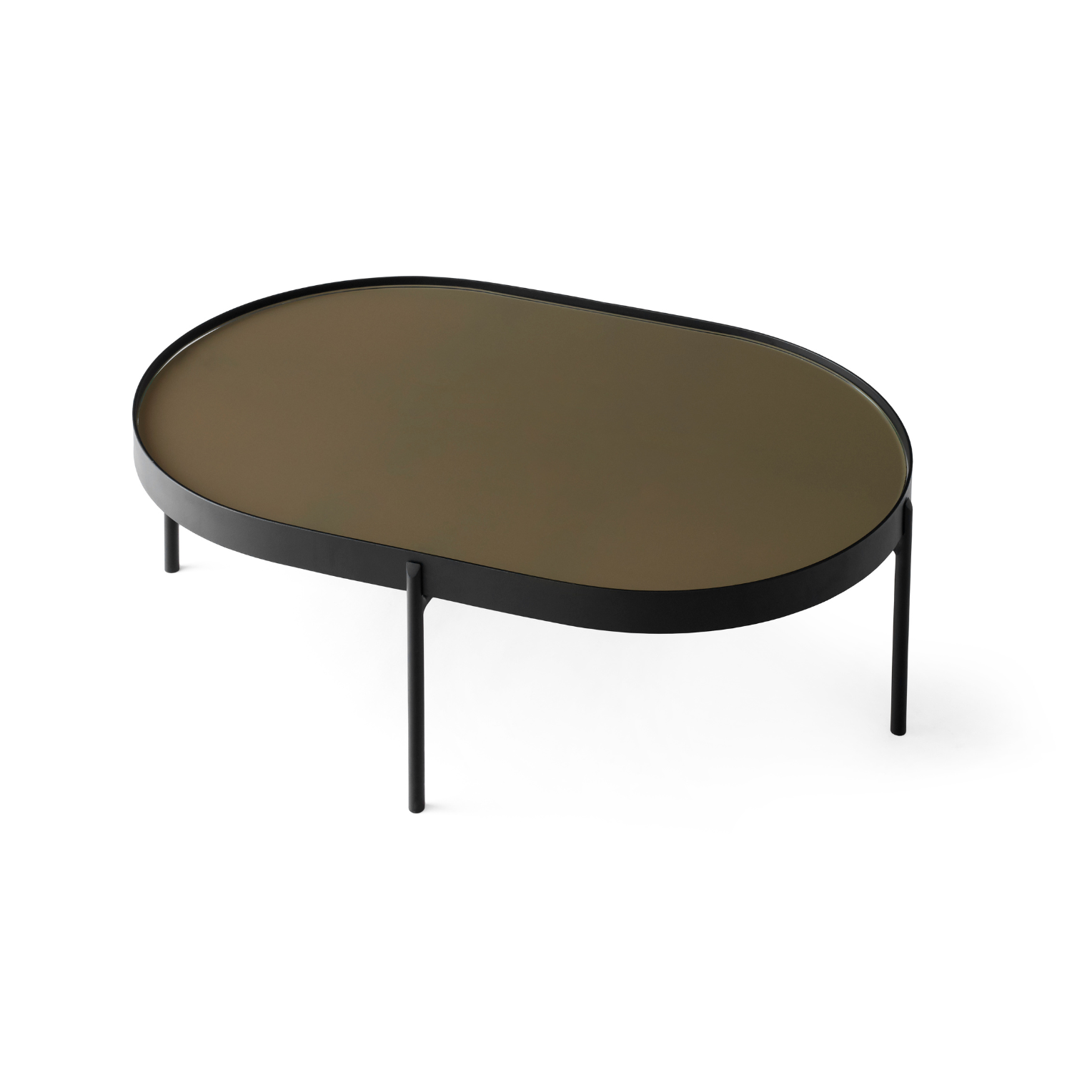 Couchtisch NONO braunes Glas mit schwarzem Gestell