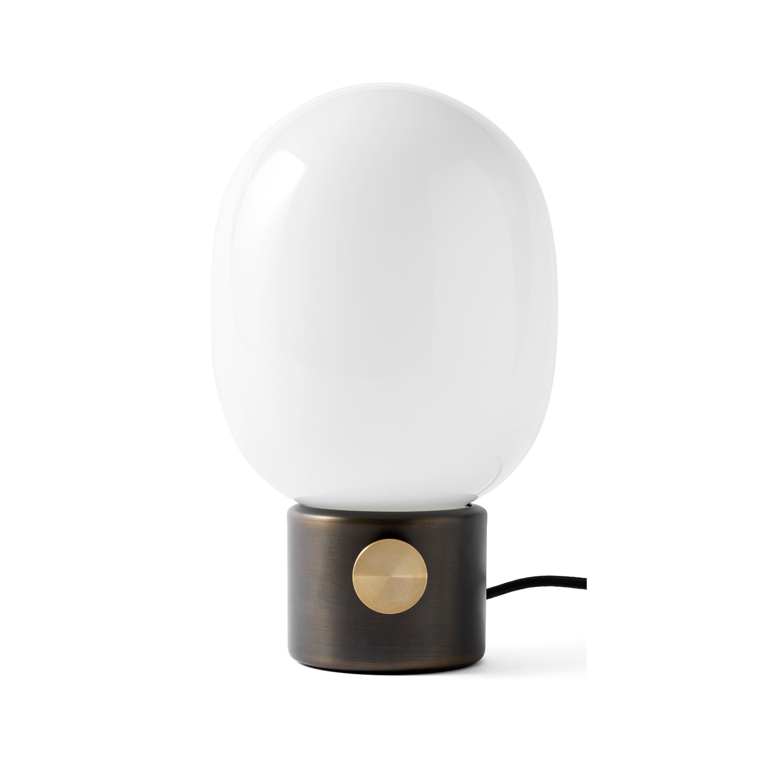 JWDA Table Lamp with Blown Glass and Bronze Brass Base