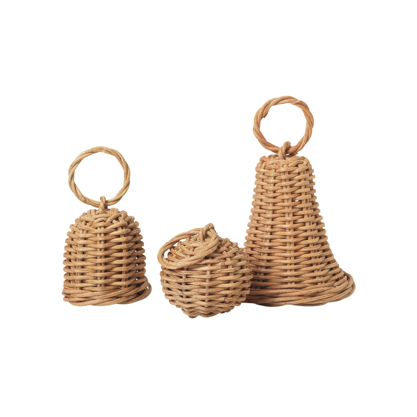 Zestaw bombek BELL pleciony rattan