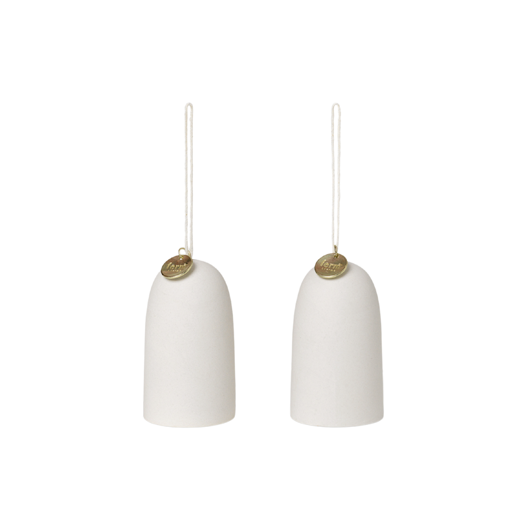 Zestaw dzwoneczków świątecznych BELL CERAMIC biały ze złotym